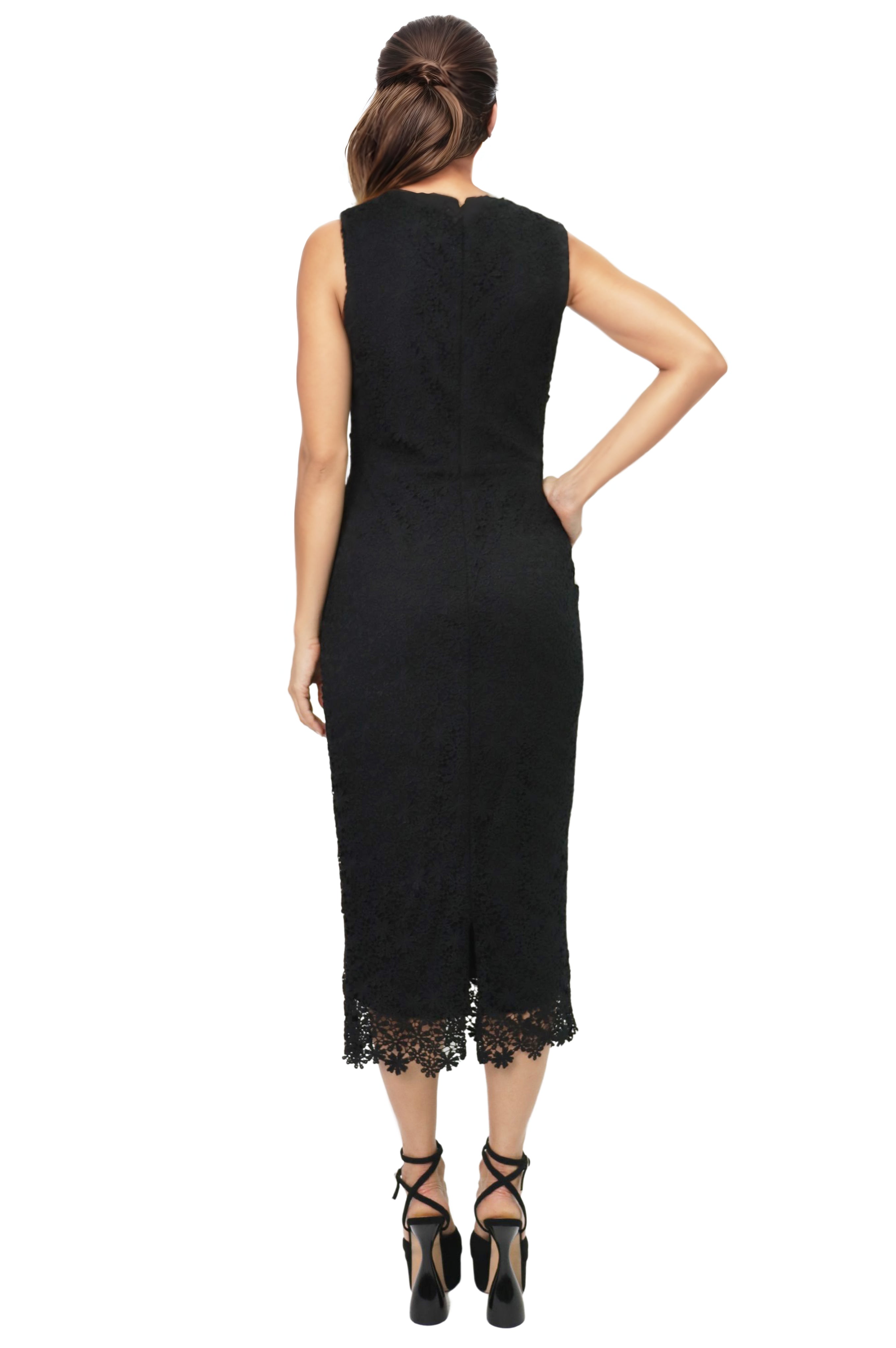 Sleeveless Lace Sheath Cocktail