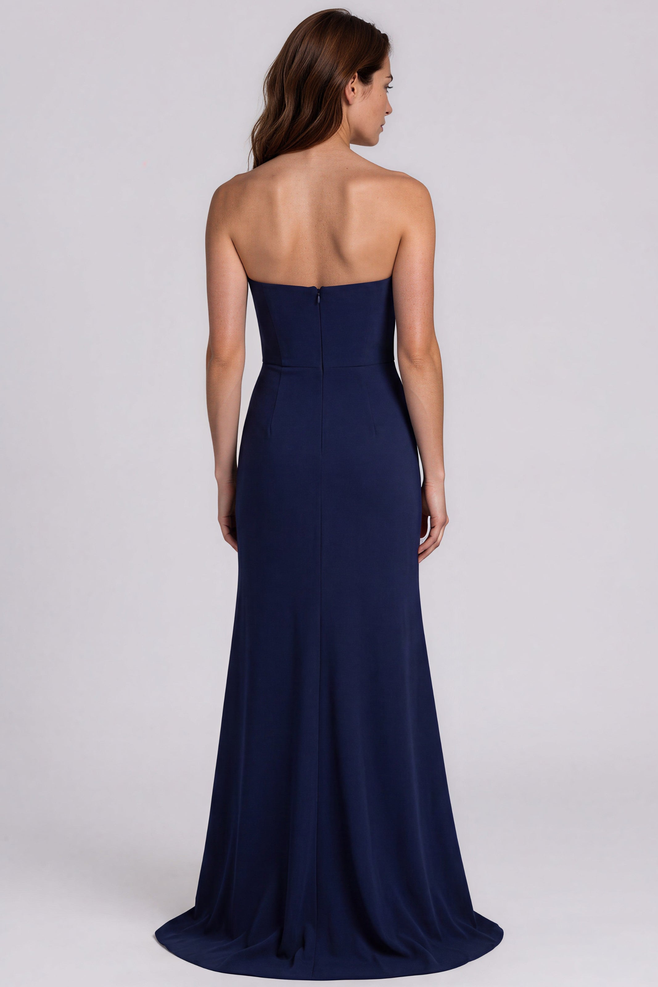 Strapless Sequin Floral Crepe A-Line Gown Gown Rene Ruiz Collection