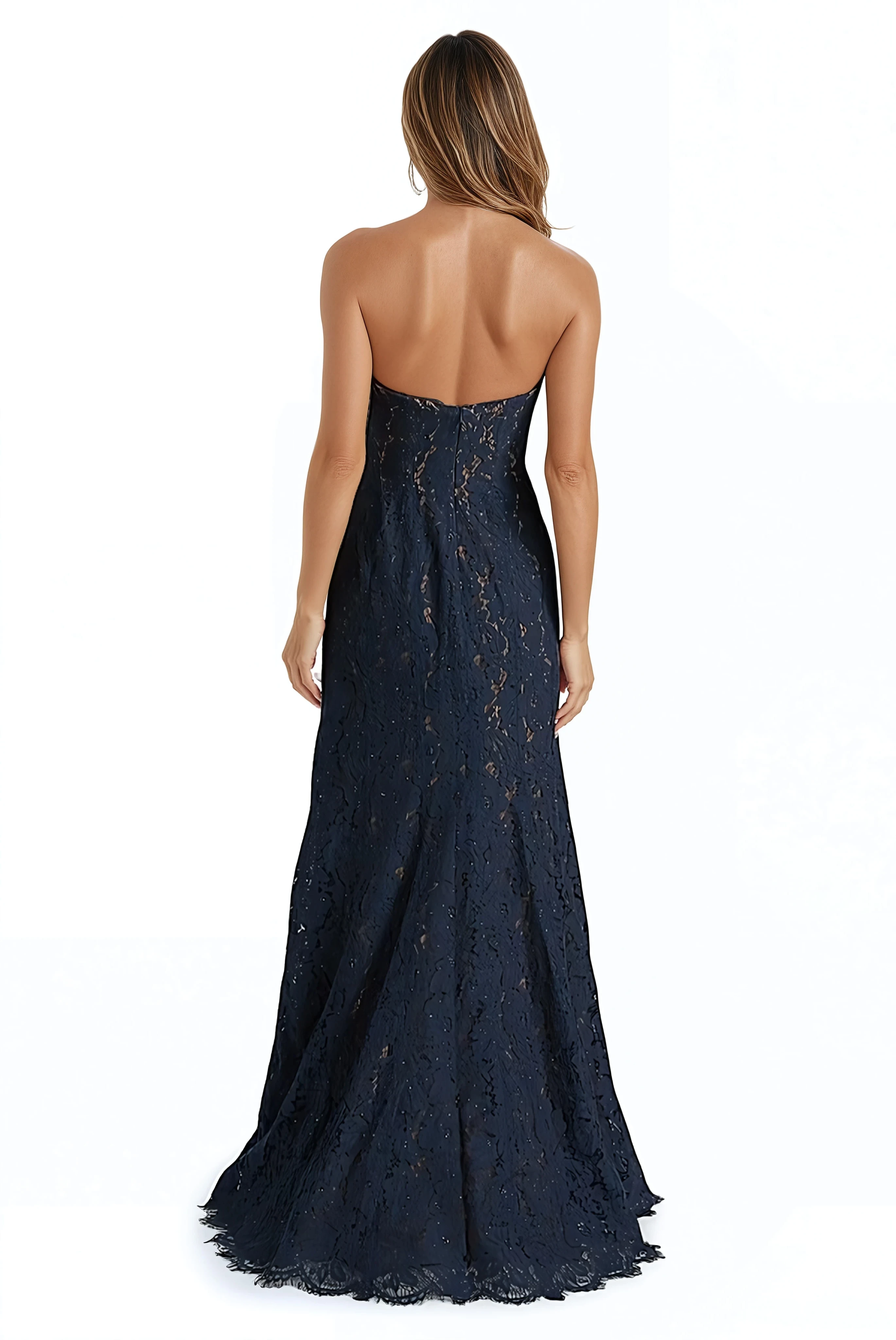 Strapless Lace Mermaid Gown Gown Rene Ruiz Collection