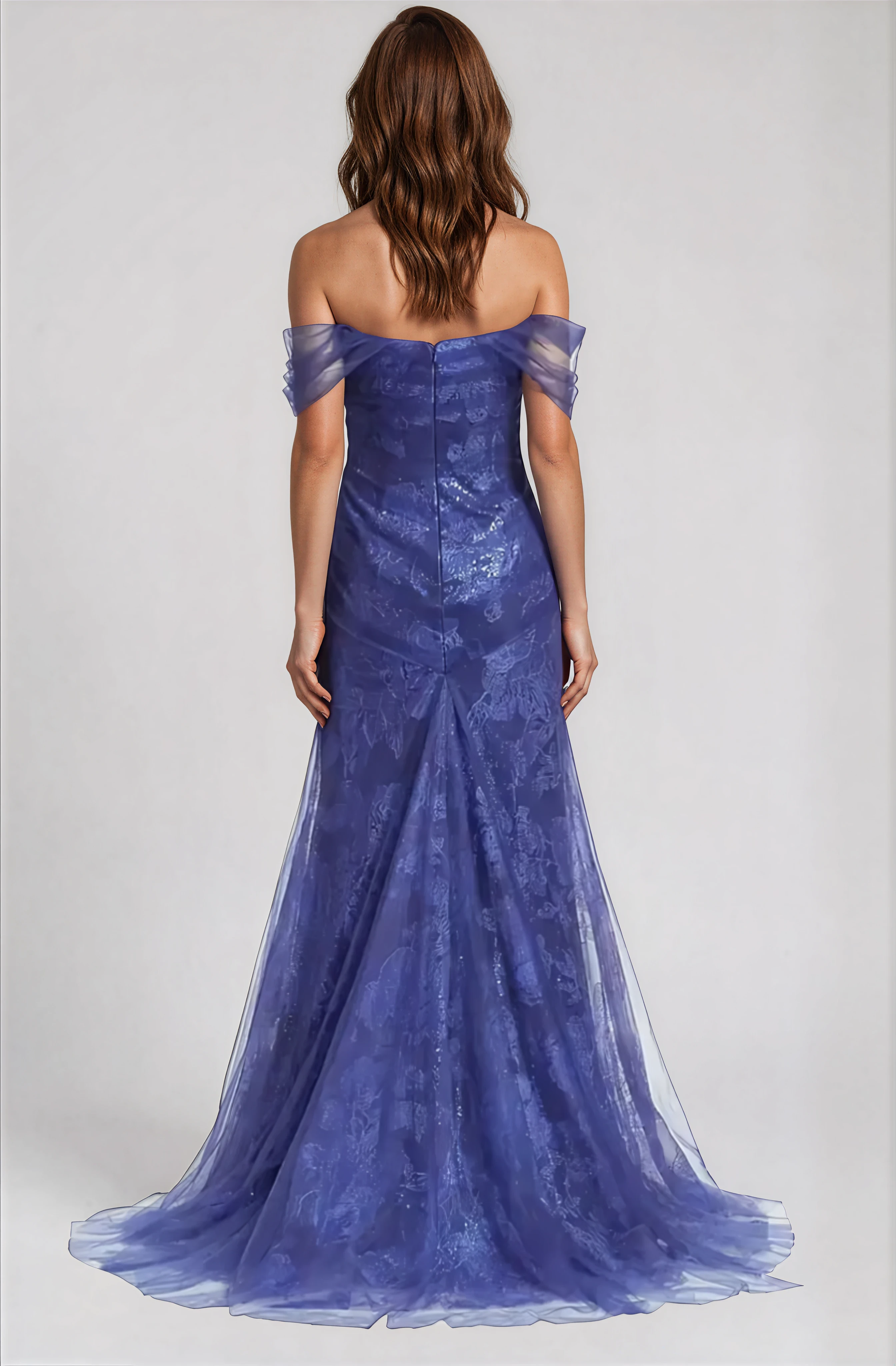 Draped Tulle Off The Shoulder Gown Gown Rene Ruiz Collection