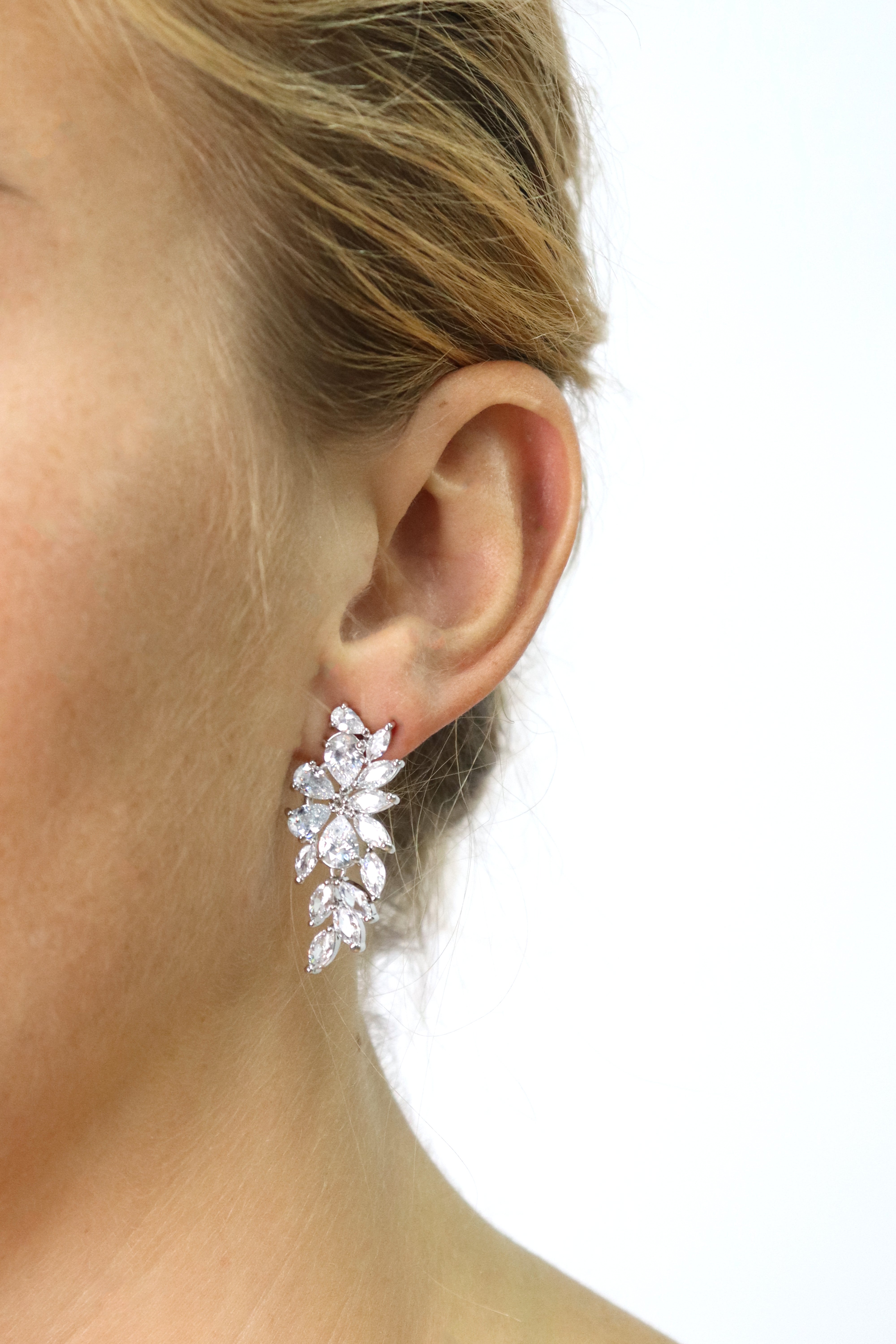 Marquise Cut Cluster Drop Earrings  