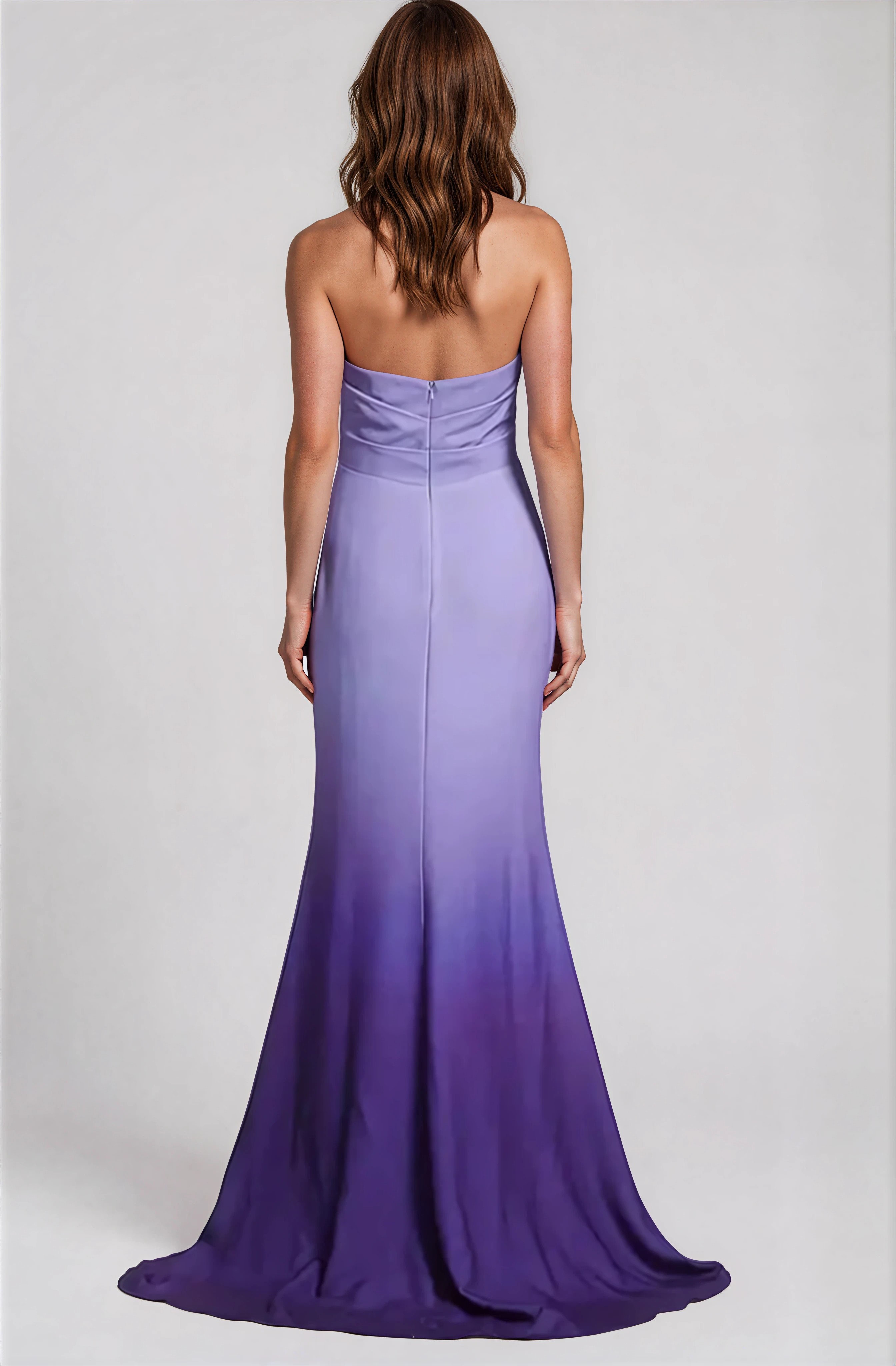 Embellished Halter Ombré Chiffon Gown Gown Rene Ruiz Collection
