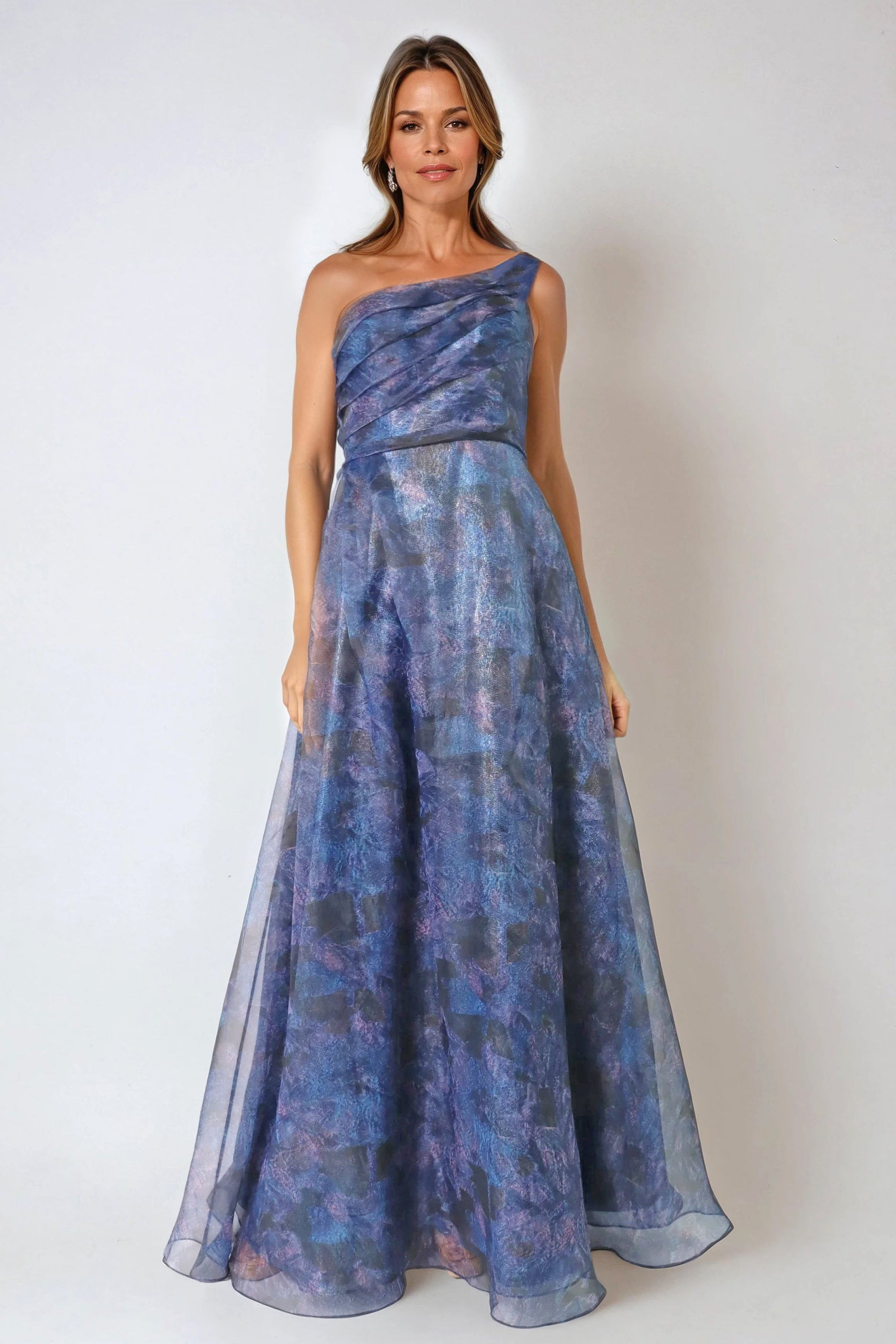 One Shoulder A-line Organza Gown