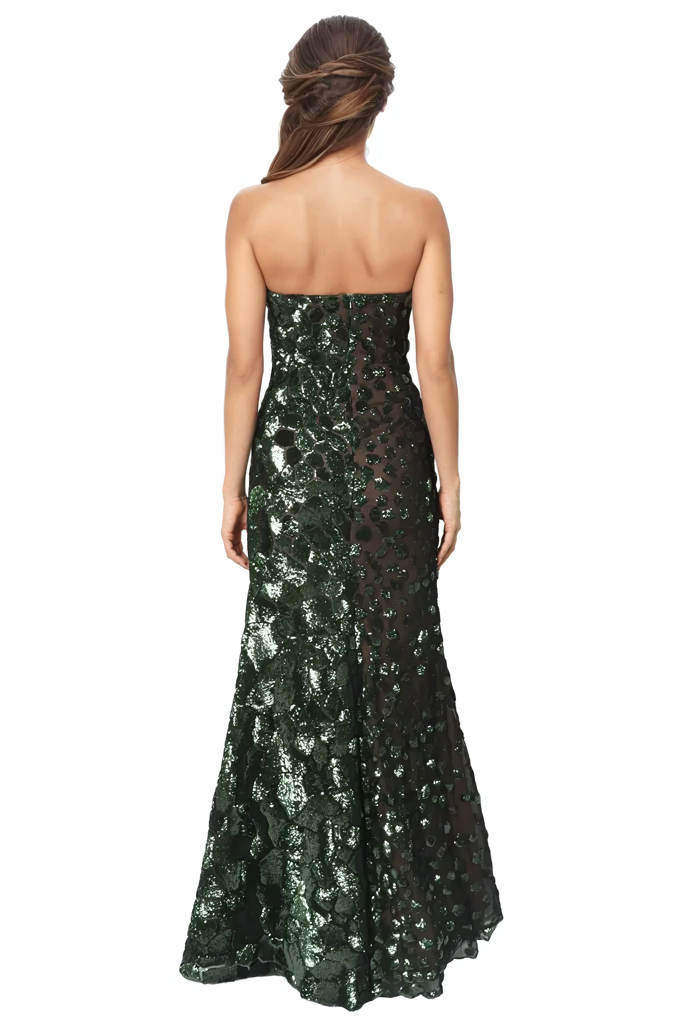 Strapless Sequin Fit And Flare Gown  