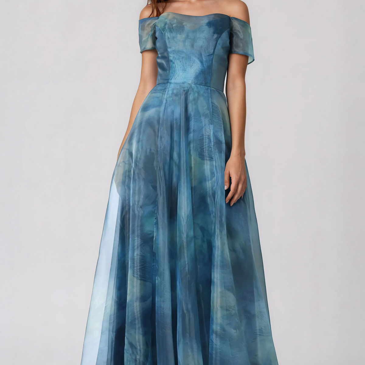 Off The Shoulder Organza A-Line Gown