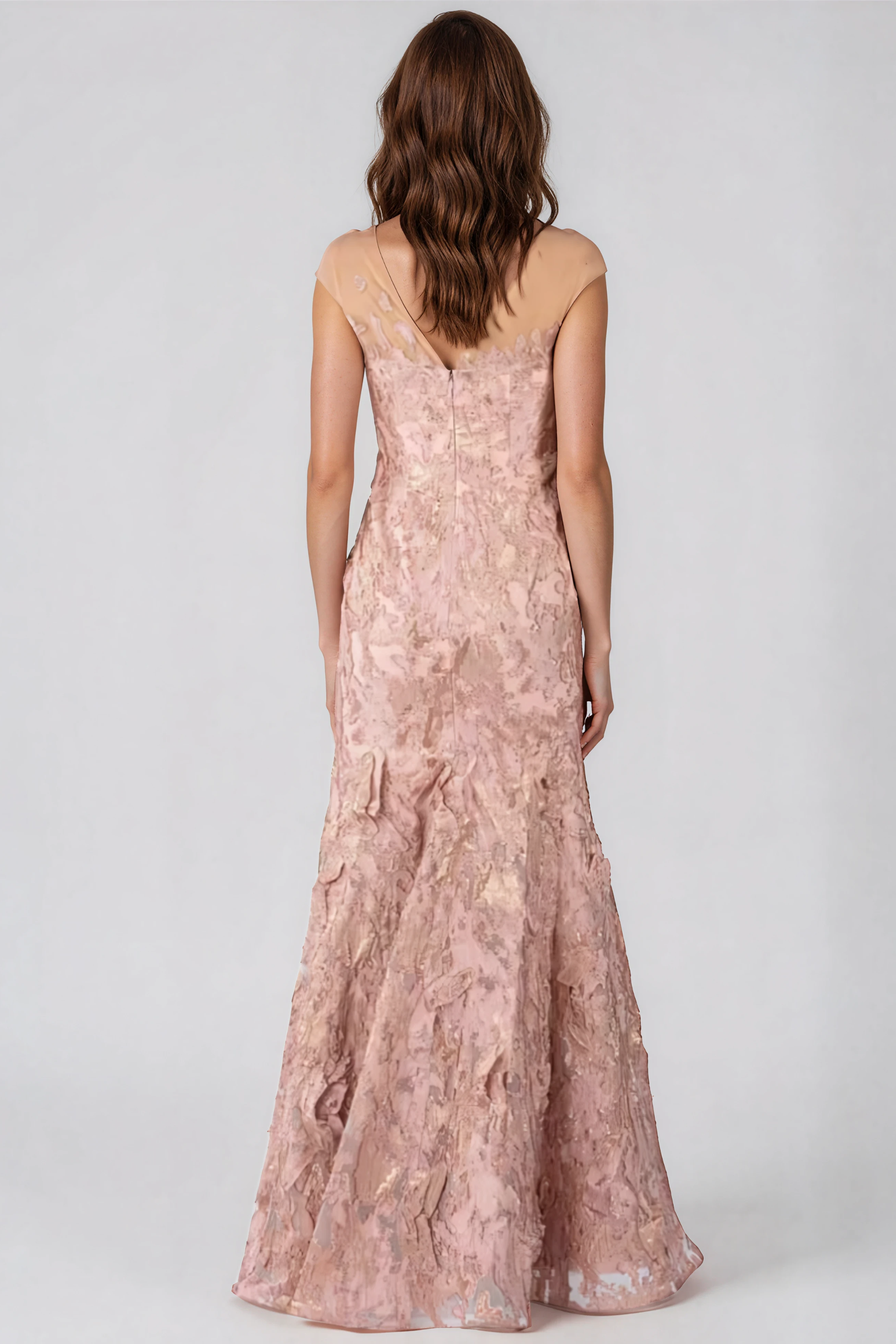 Jacquard Mermaid Gown Gown Rene Ruiz Collection