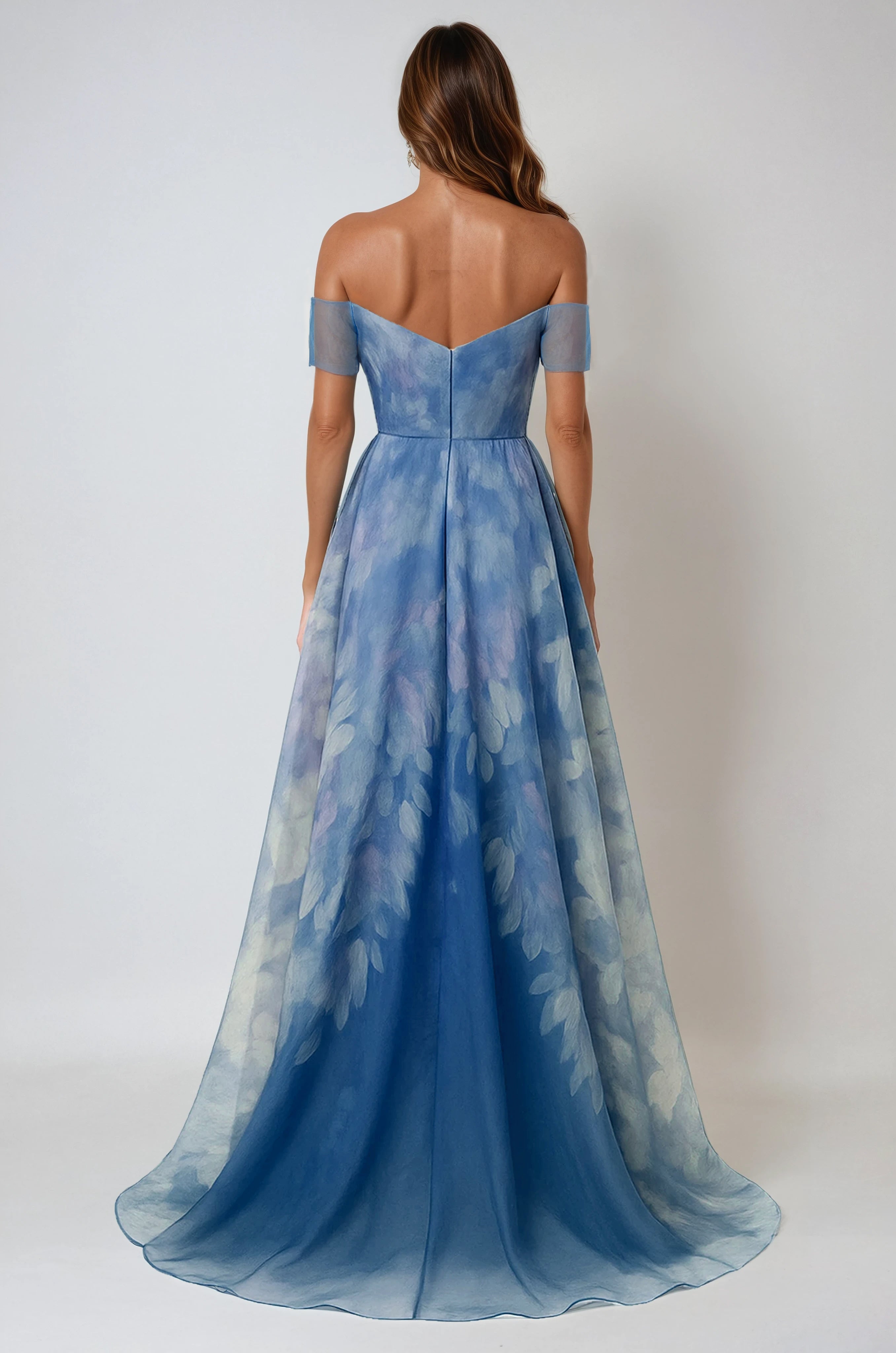 Sweetheart Illusion Off The Shoulder Organza Gown