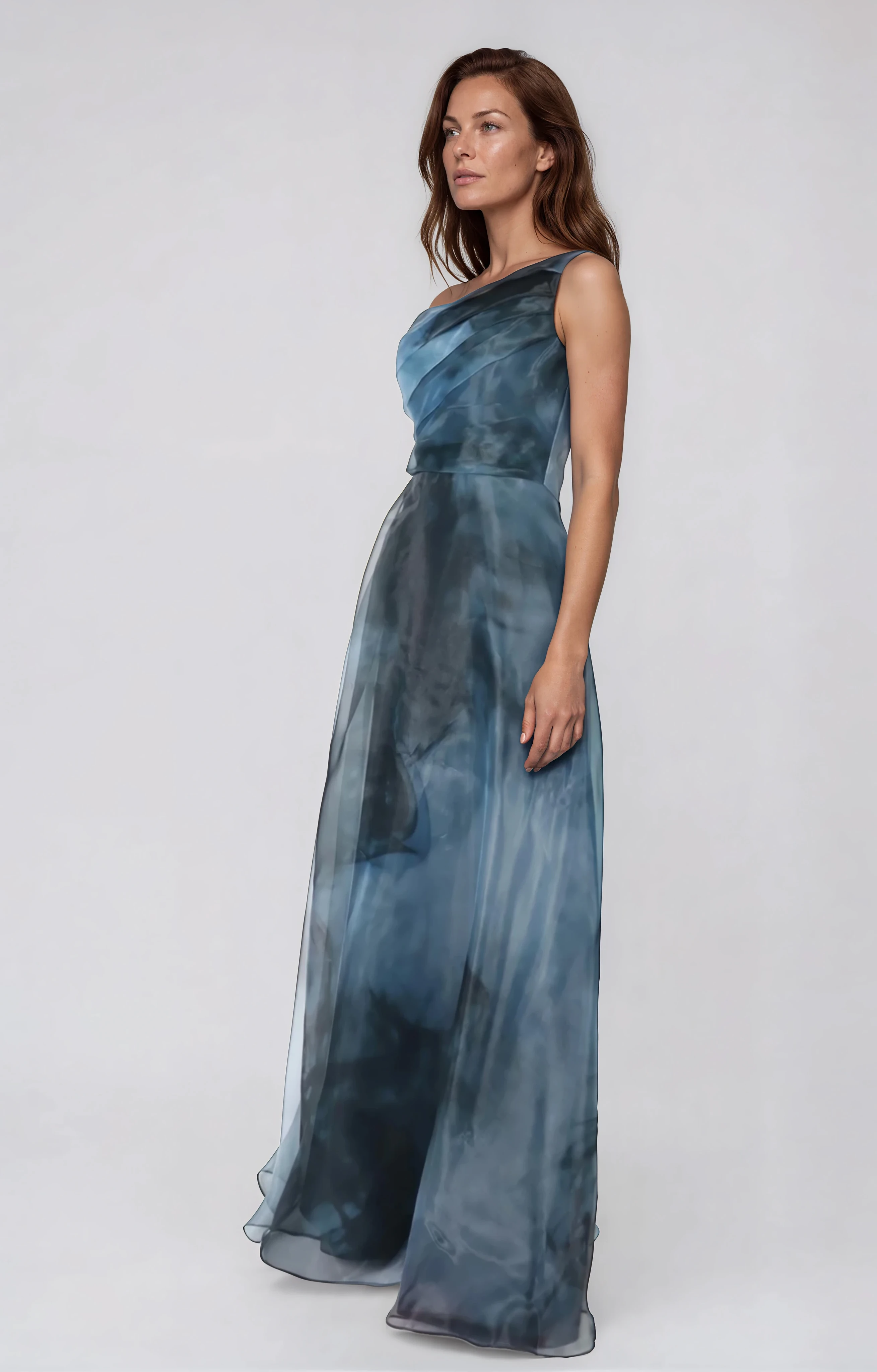 One Shoulder A-line Organza Gown Gown Rene Ruiz Collection