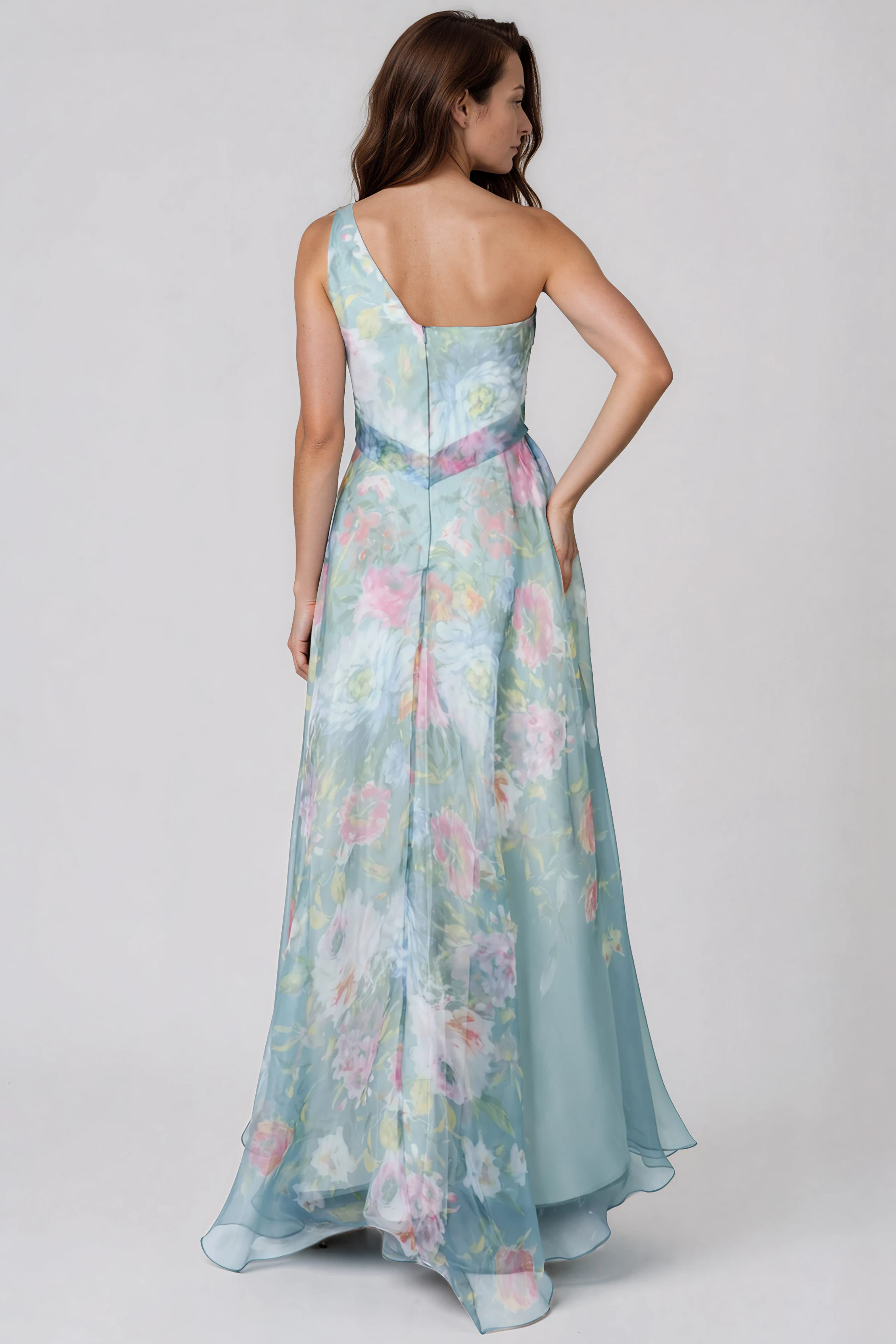 One Shoulder A-line Organza Gown Gown Rene Ruiz Collection