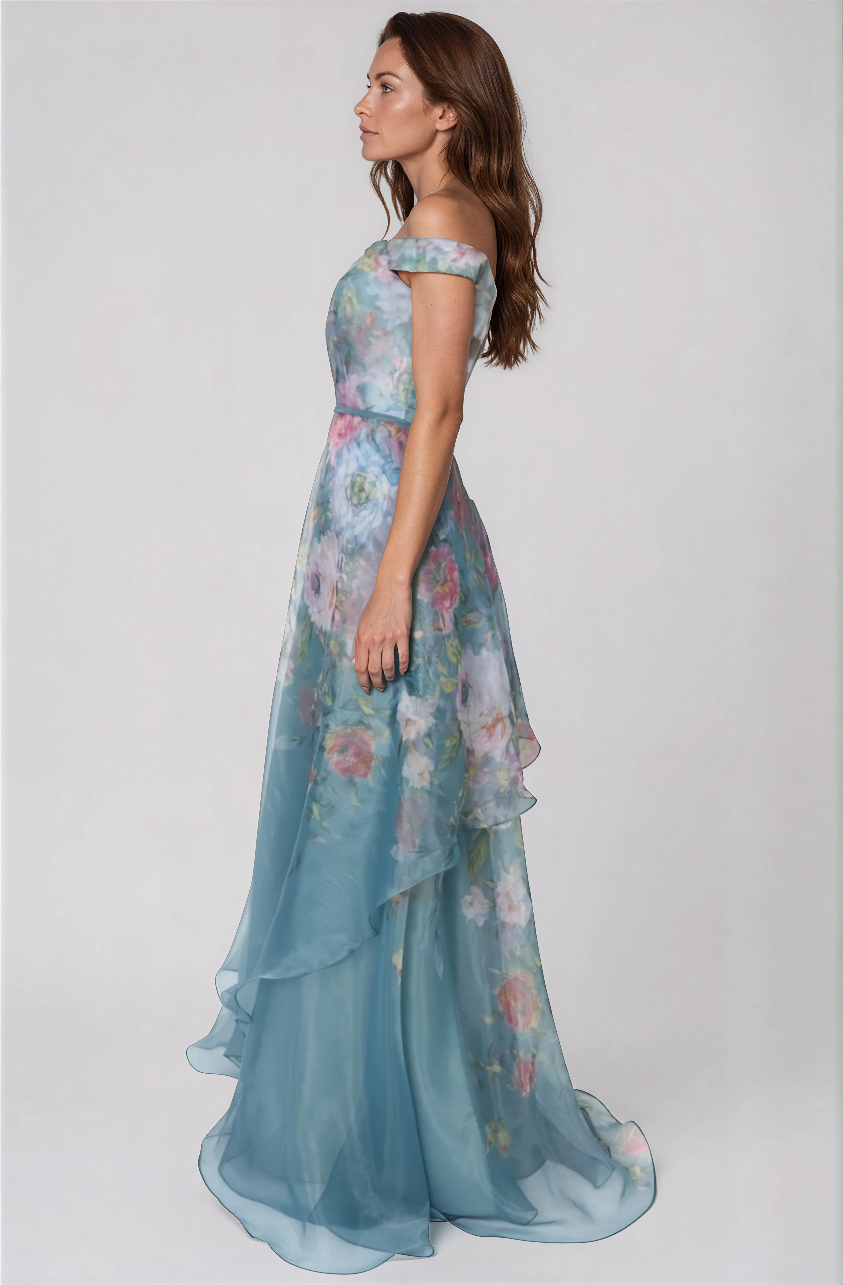 Off The Shoulder Organza A-line Gown Gown Rene Ruiz Collection