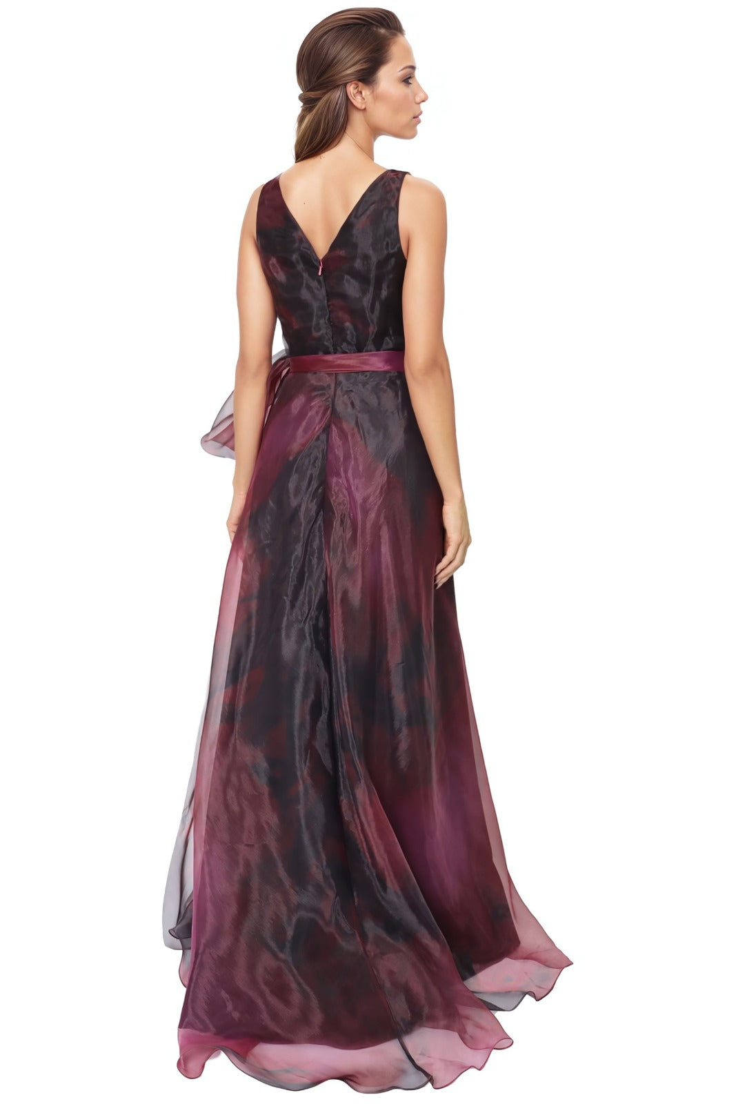 V-Neck Organza A-Line Gown  