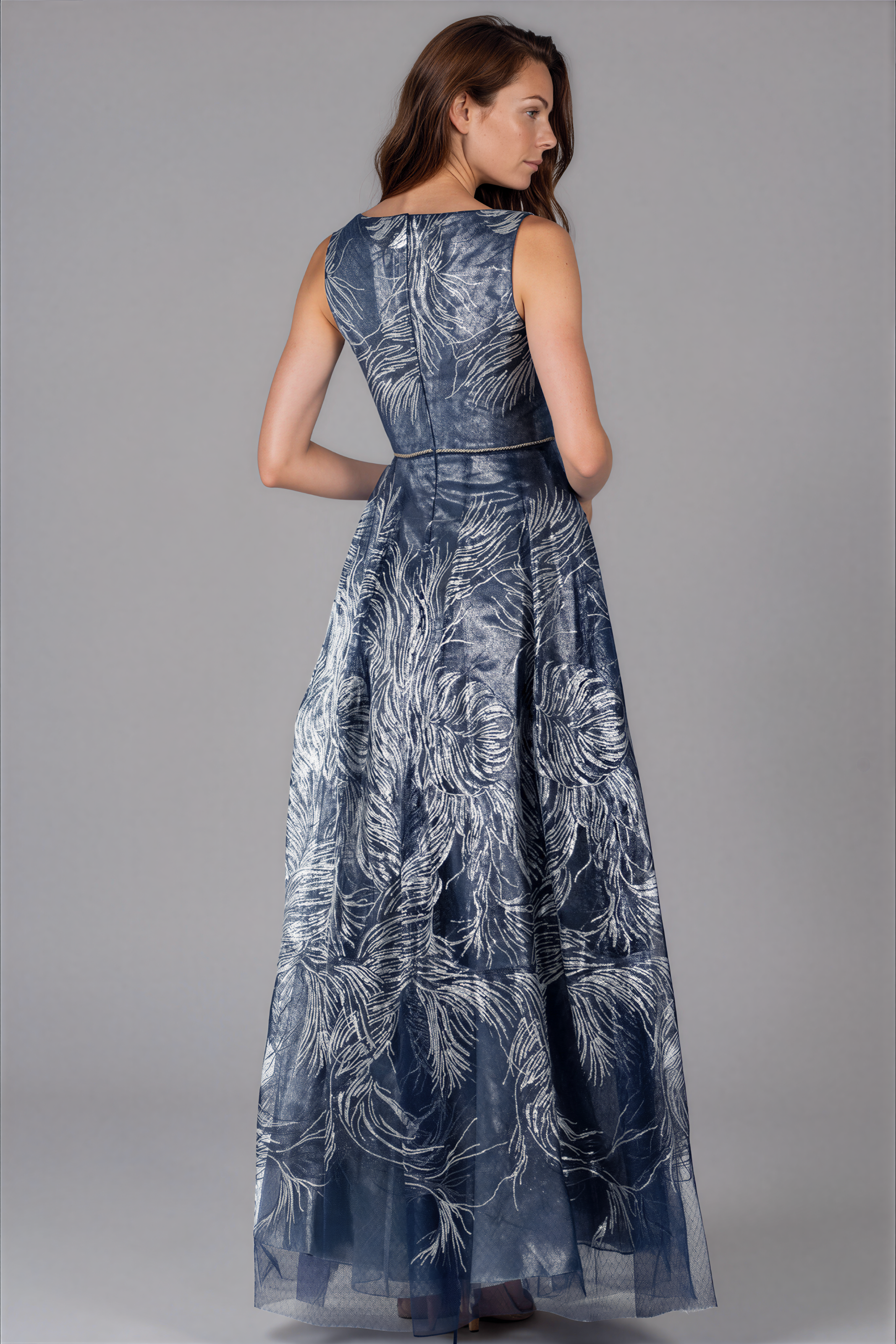 V-Neck Applique Gown