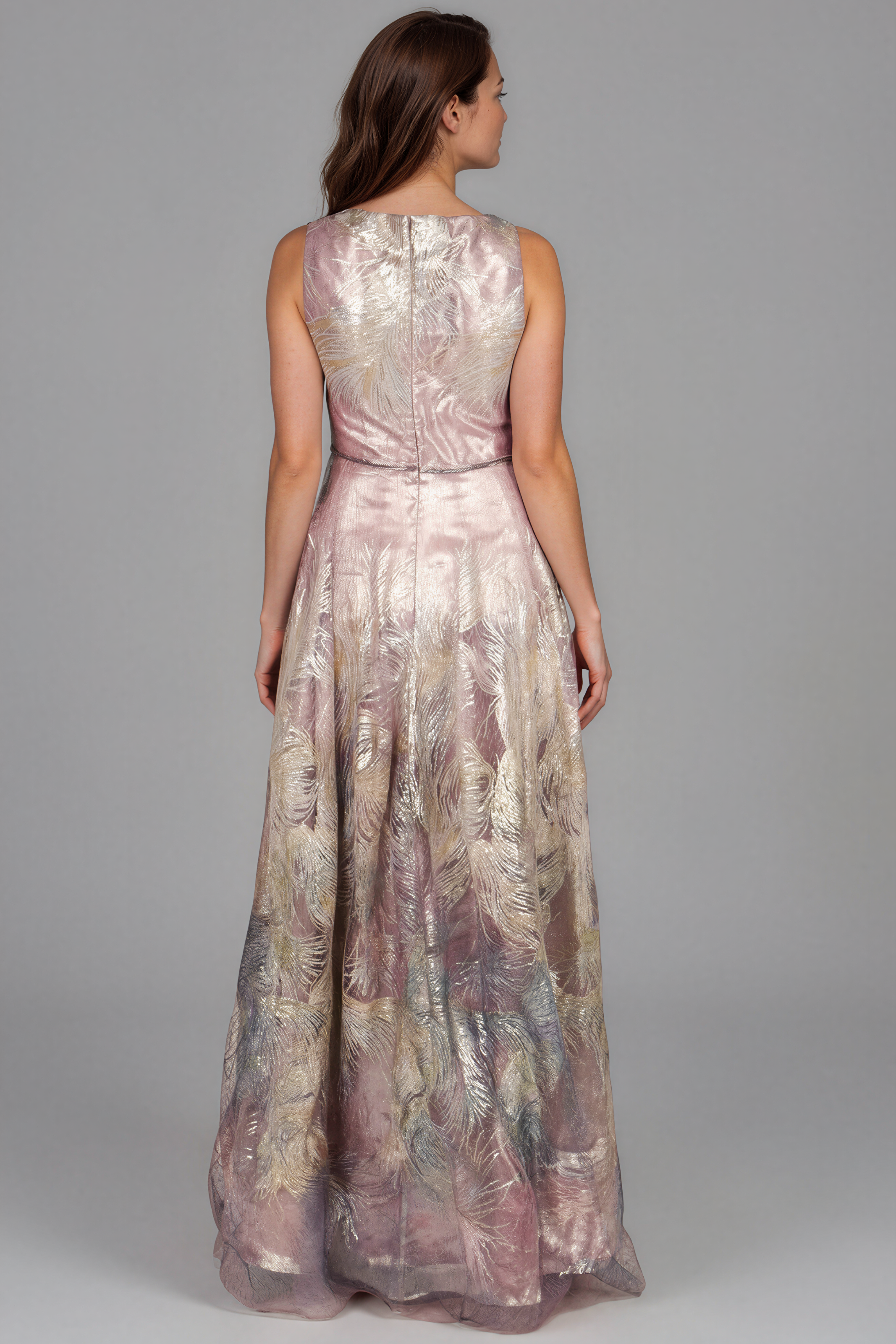 V-Neck Applique Gown Gown Rene Ruiz Collection