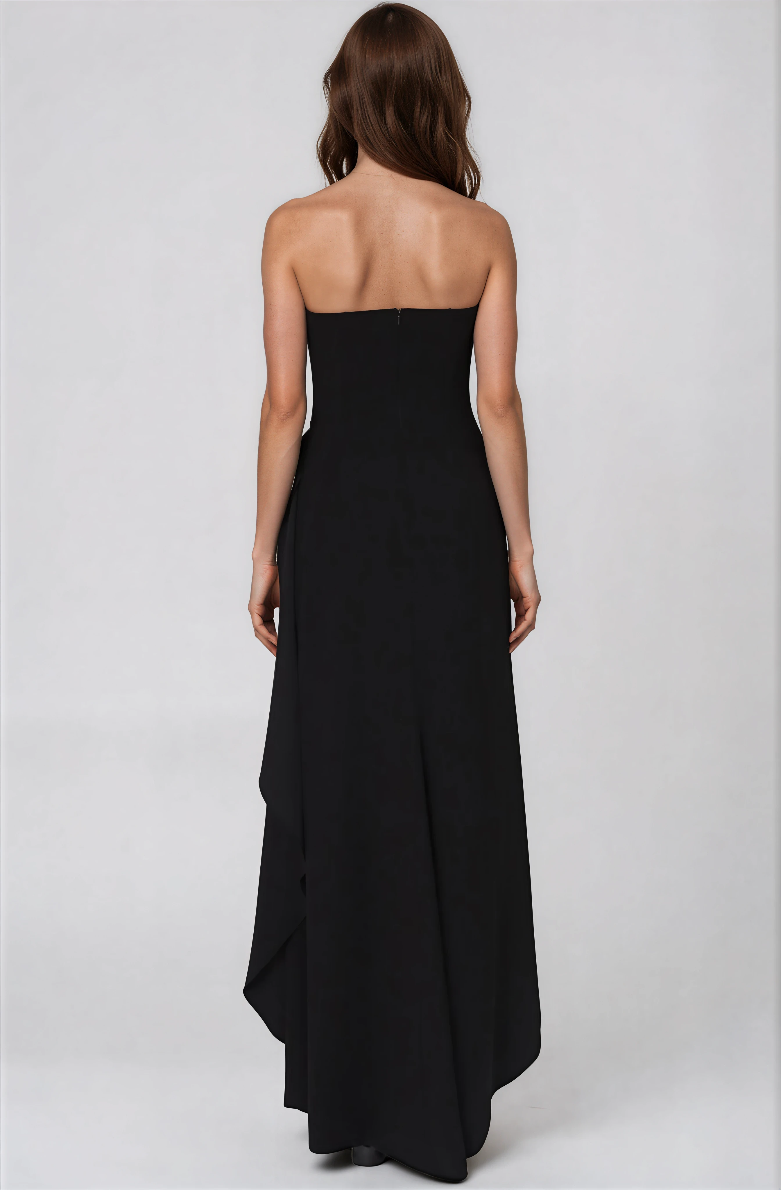 Hand Draped Strapless Crepe Gown Gown Rene Ruiz Collection