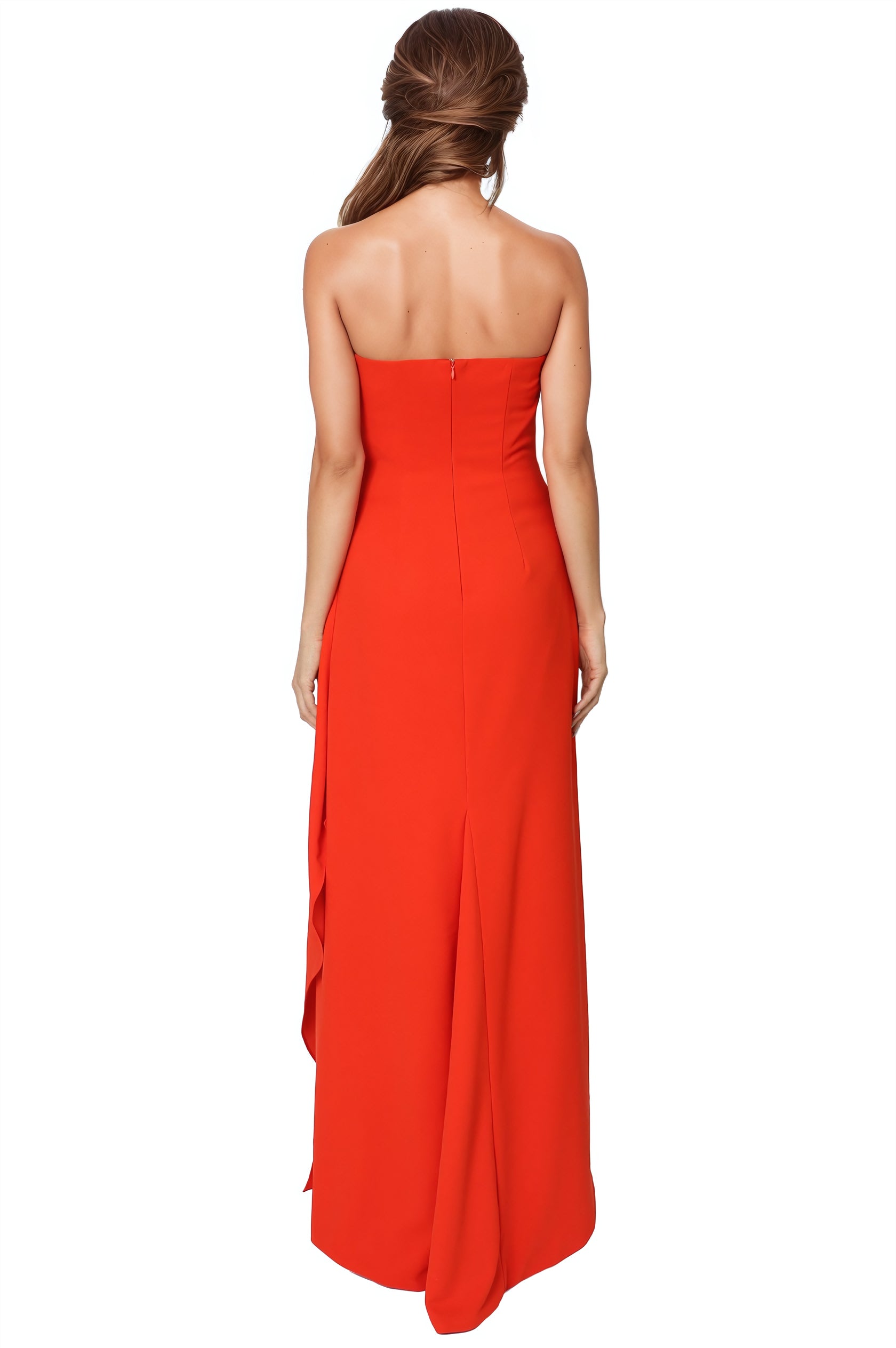 Hand Draped Strapless Crepe Gown  