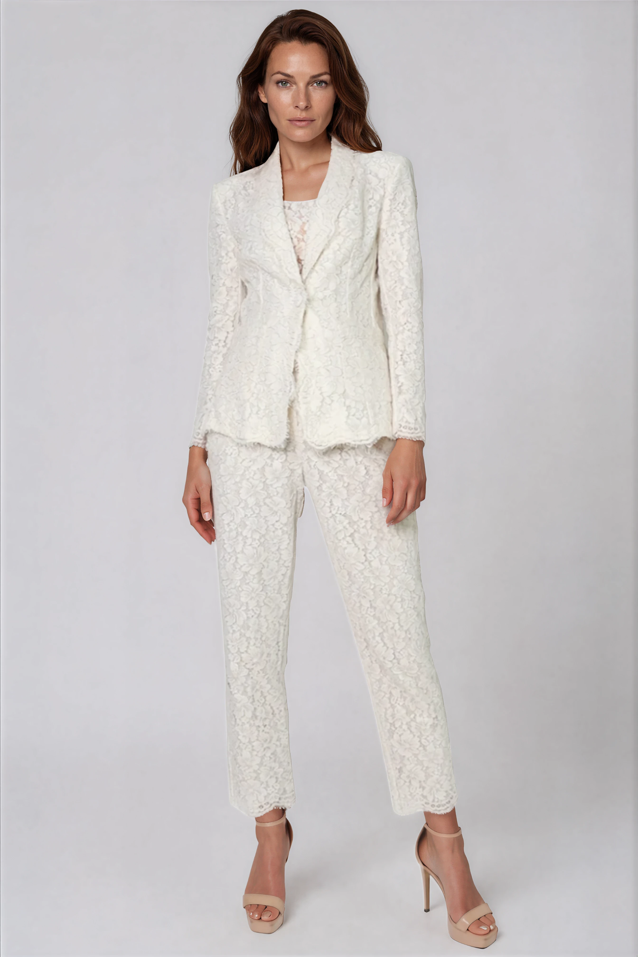 Tailored Lace Pants Rene Ruiz Collection 2 Ivory