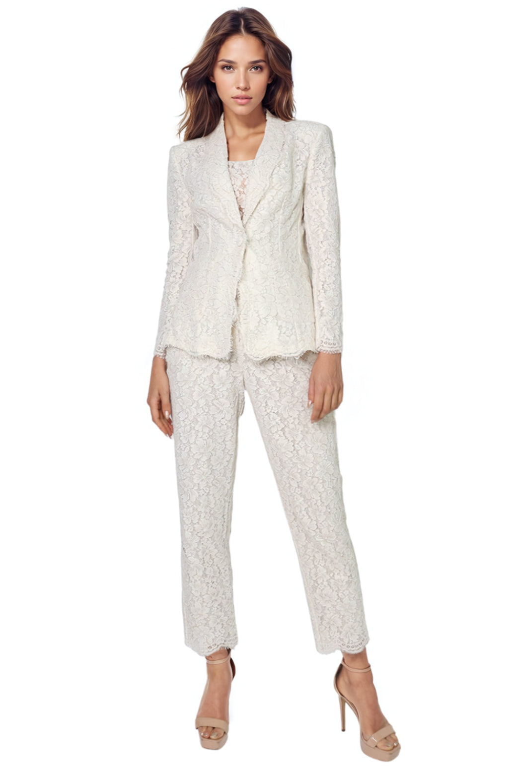 Fitted Lace Jacket Ivory