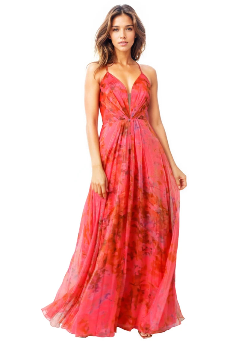 Spaghetti Strap Deep Sweetheart Gown  