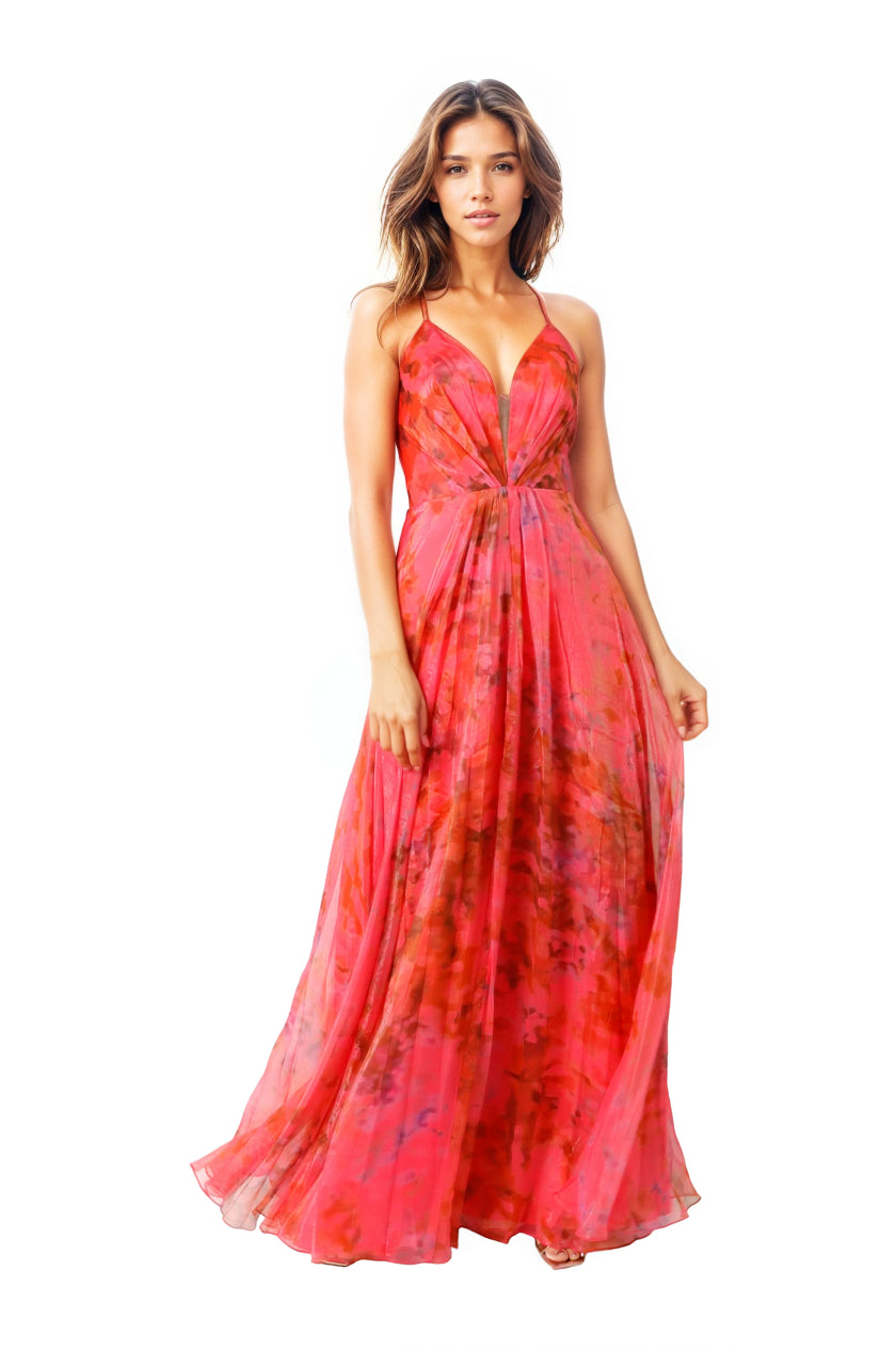 Spaghetti Strap Deep Sweetheart Gown  