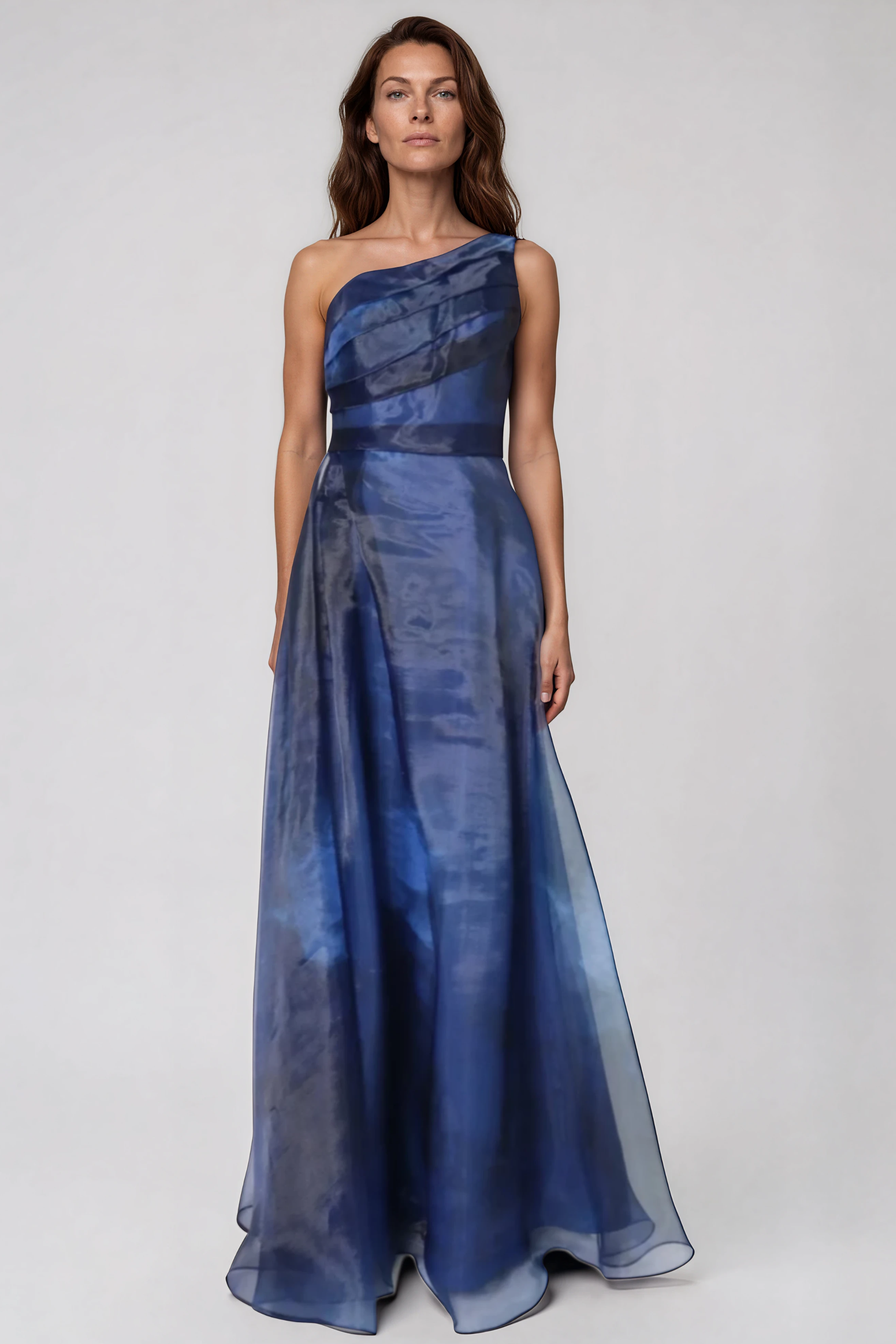 One Shoulder A-line Organza Gown Gown Rene Ruiz Collection