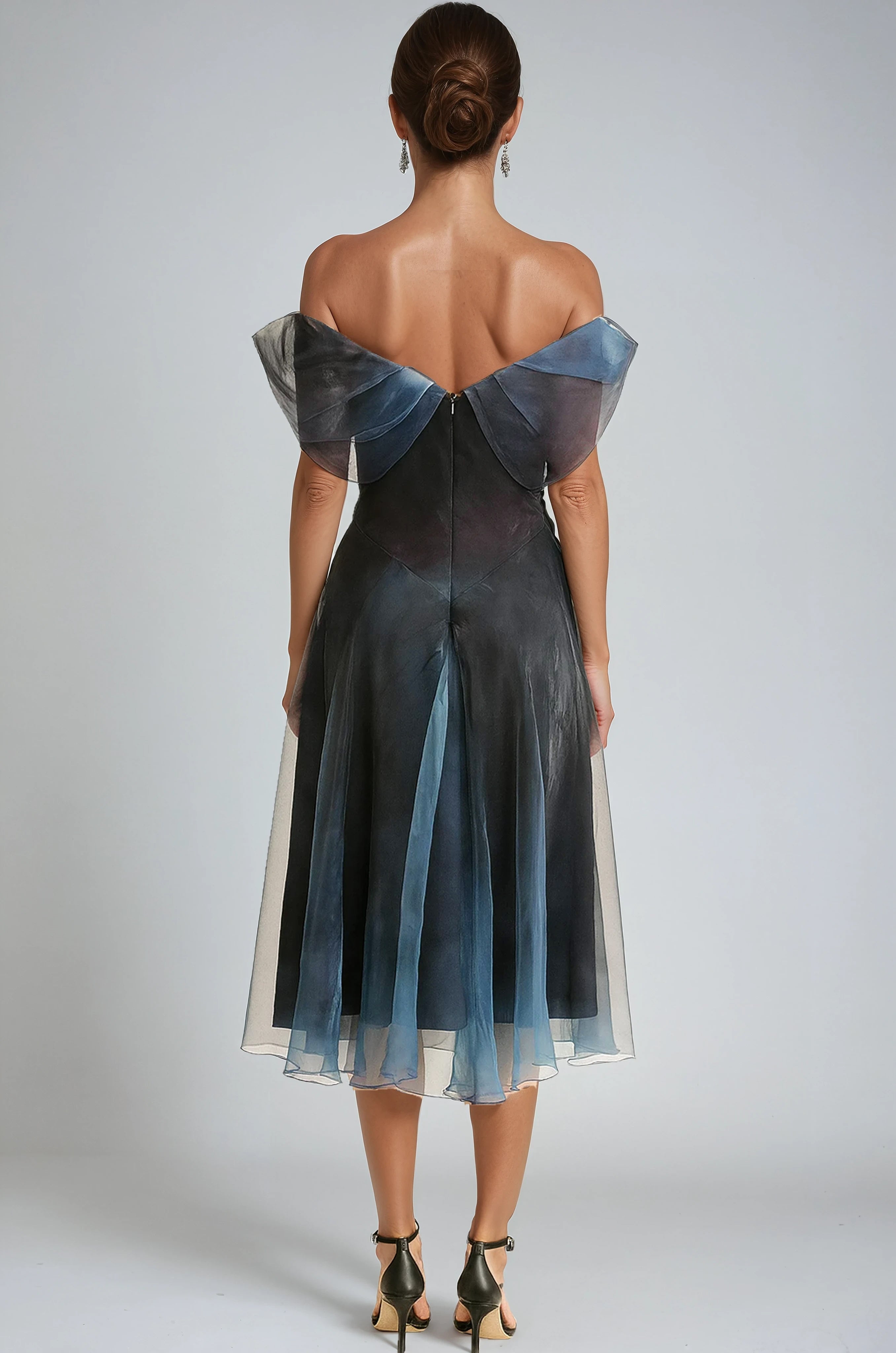 Off The Shoulder Organza A-Line Cocktail