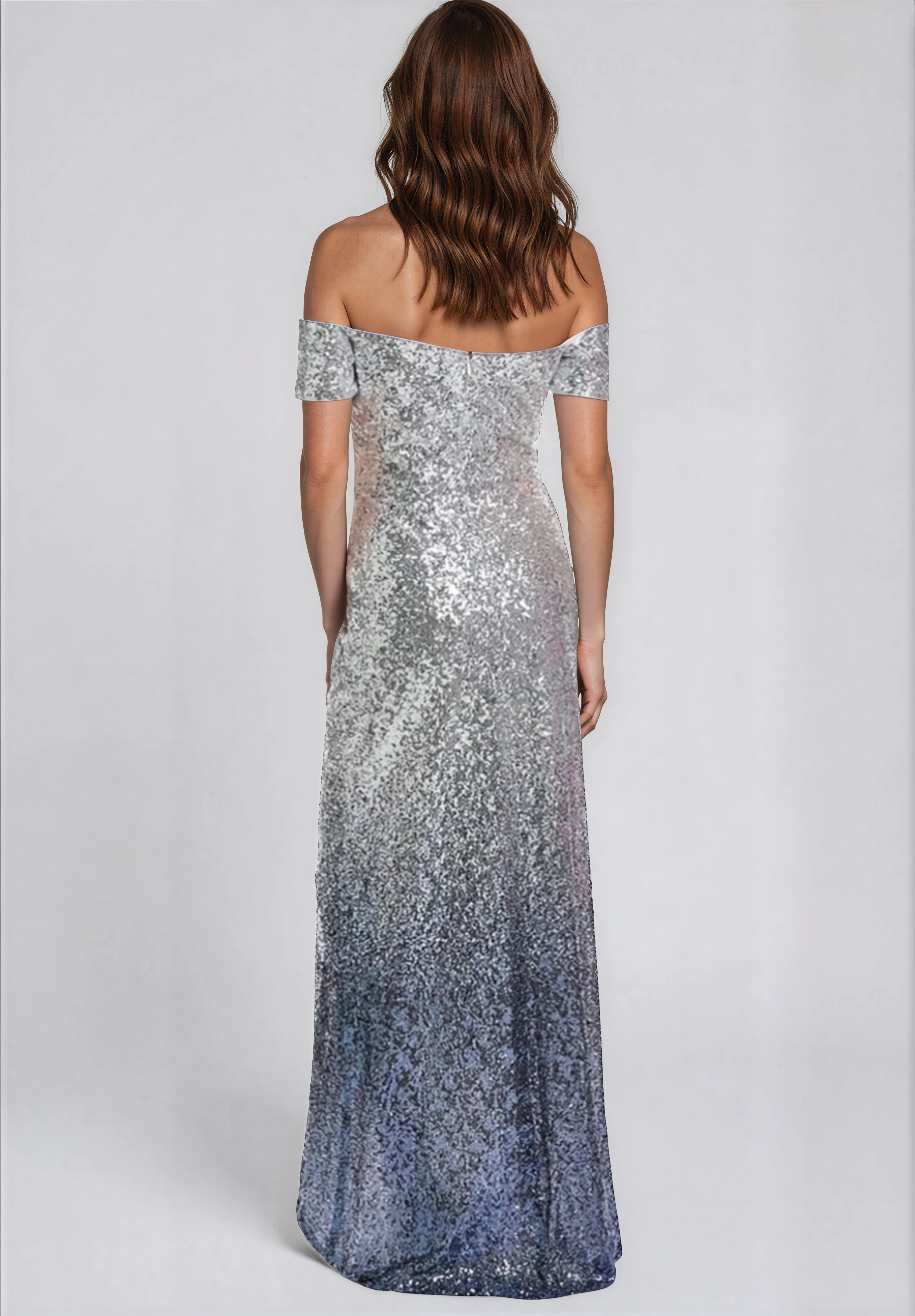 Off The Shoulder Sweetheart Sequin Column Gown Gown Rene Ruiz Collection