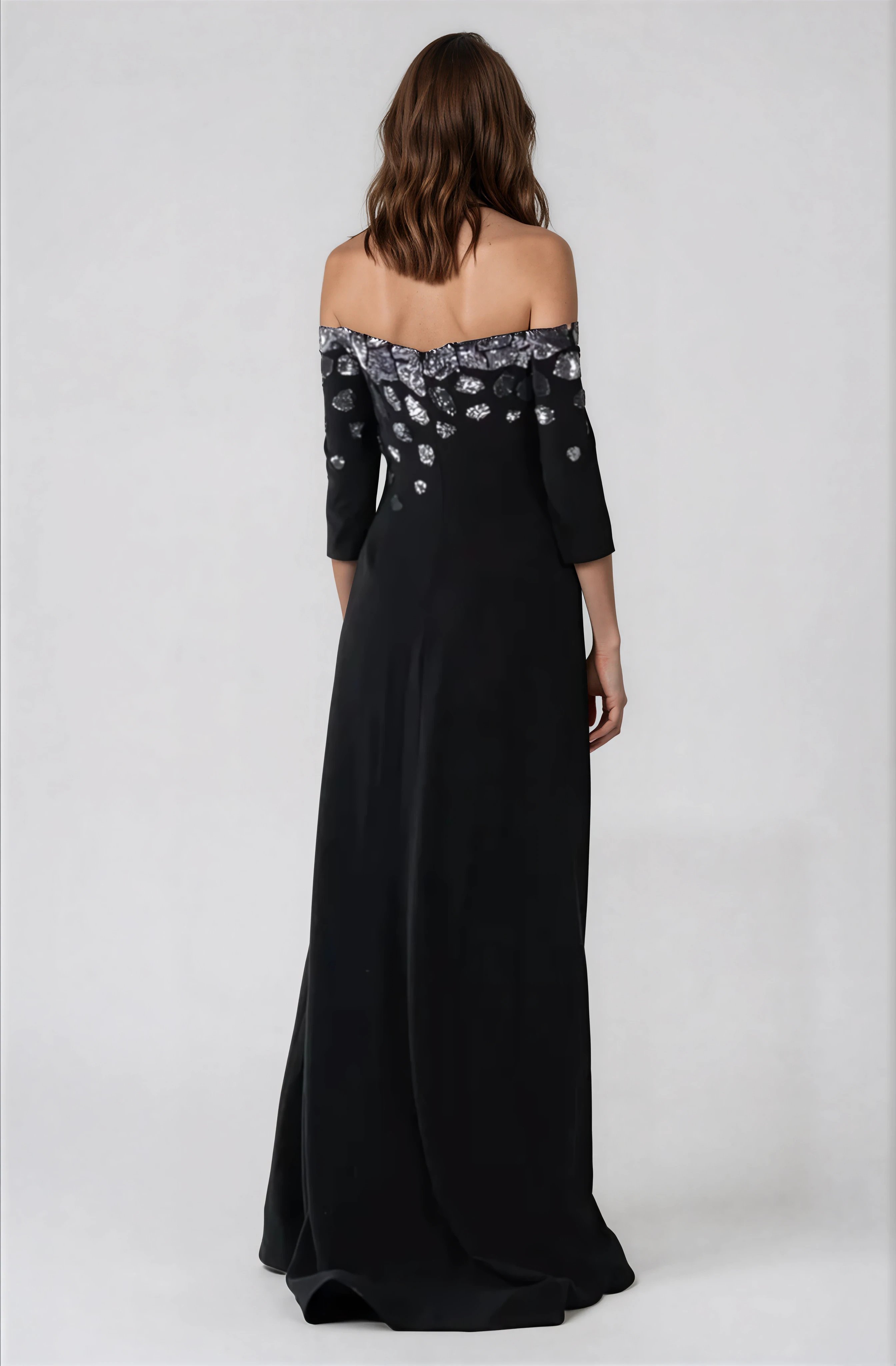 Off the Shoulder 3/4 Sleeve Gown Off the Shoulder 3/4 Sleeve Gown