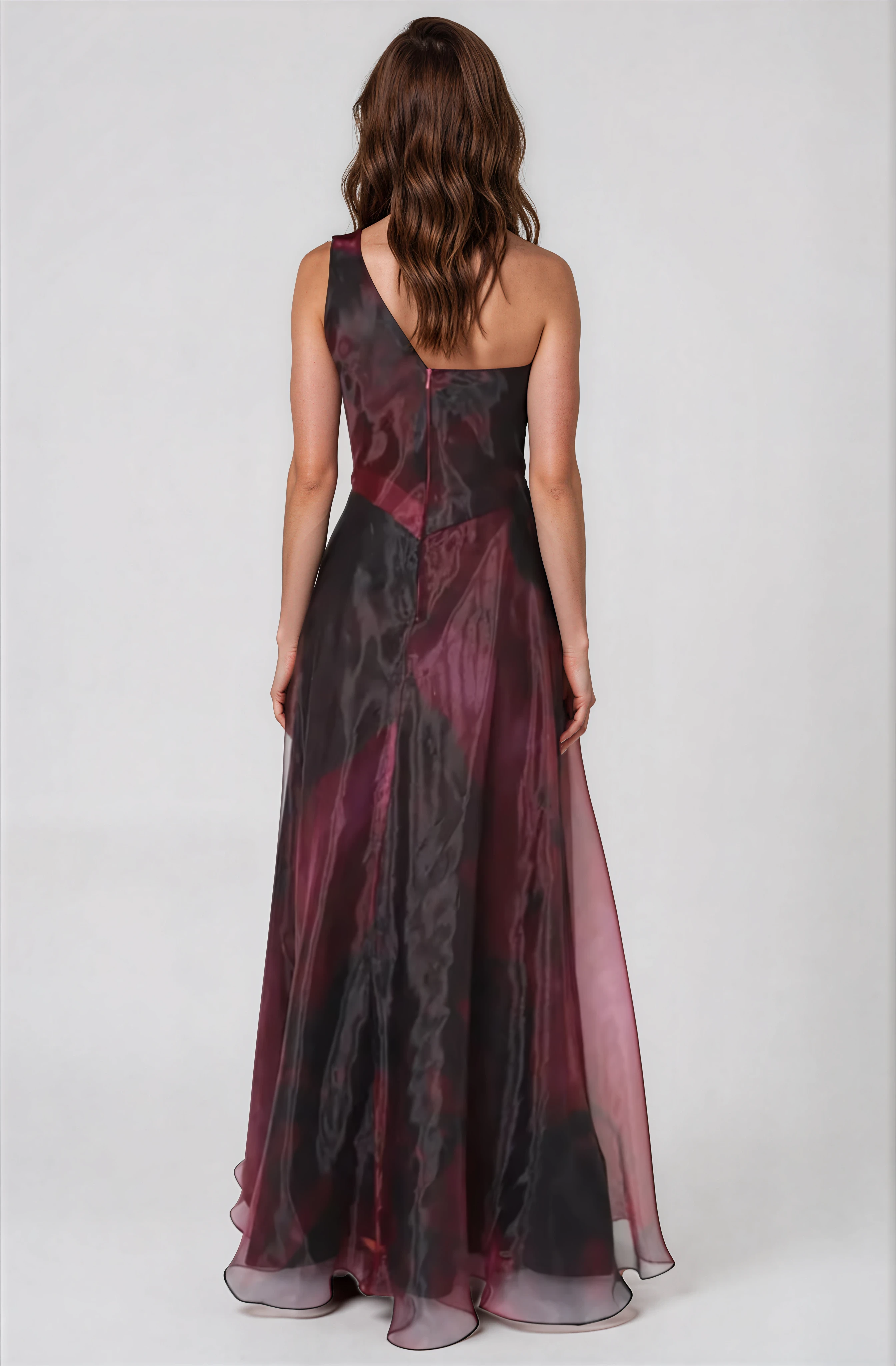 One Shoulder A-line Organza Gown