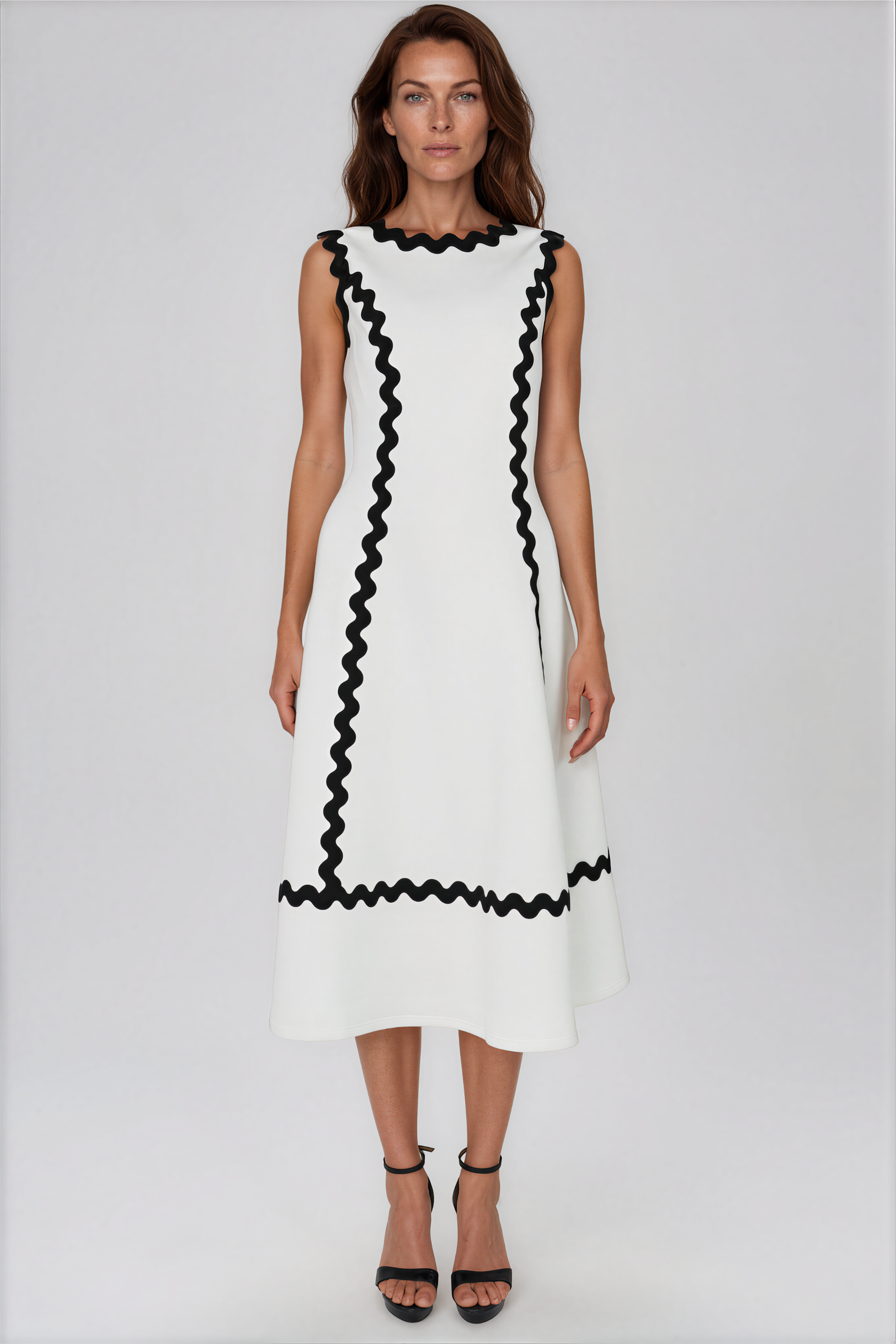 Ripple Lining Deep V Back A-Line Cocktail Rene Ruiz Collection