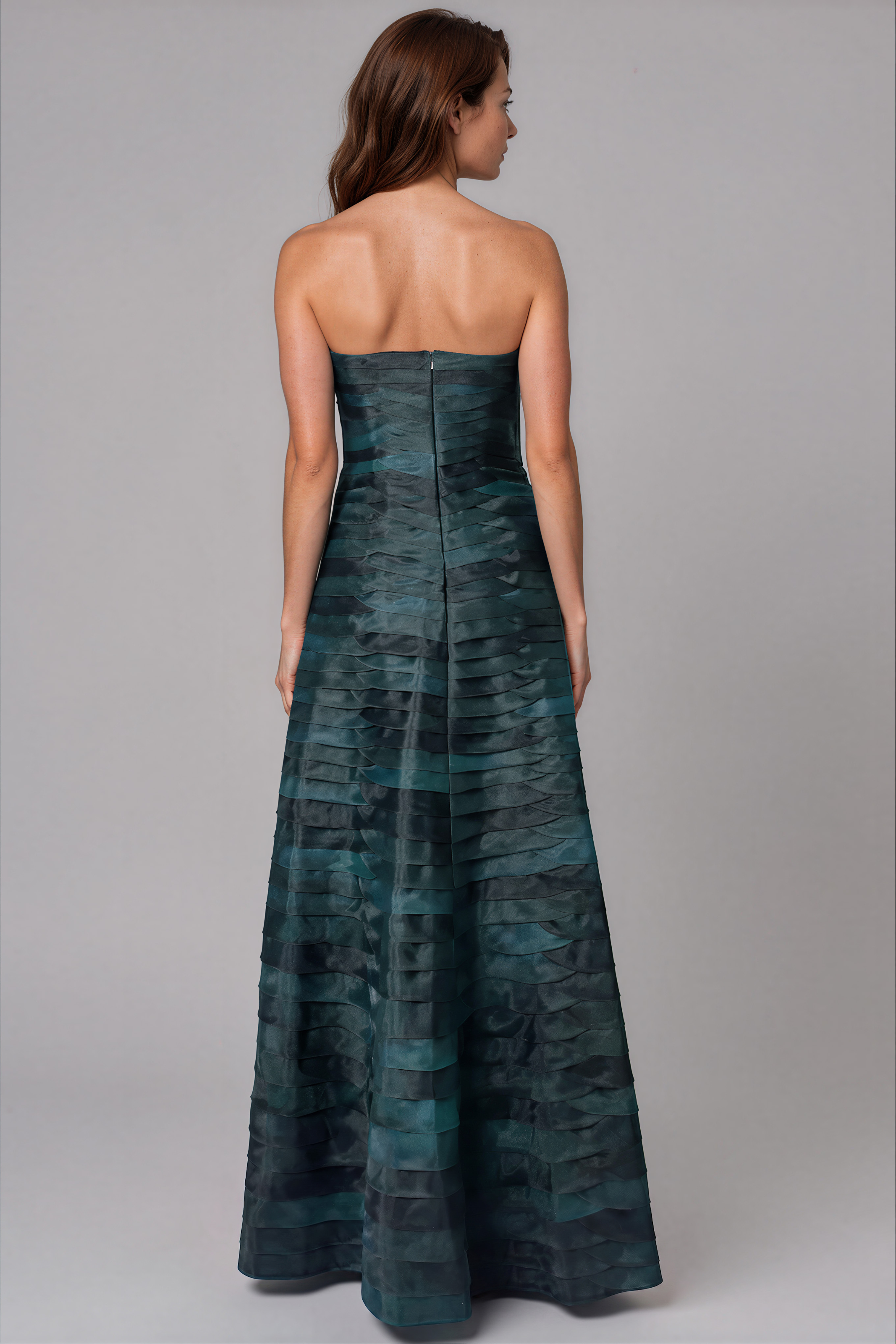 Bias Cut Fluted Organza Gown Gown Rene Ruiz Collection