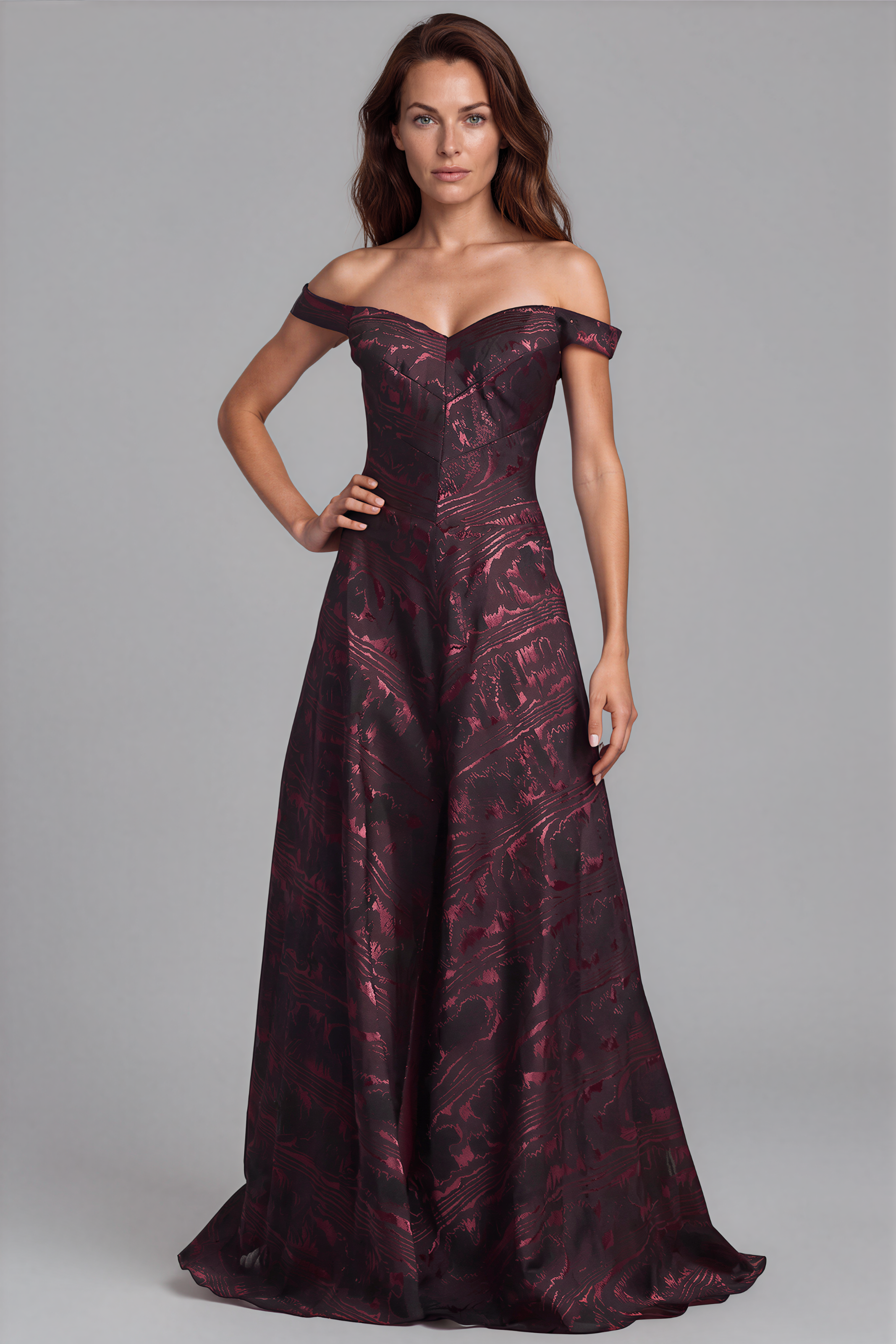 Fil Coupe Off The Shoulder Gown