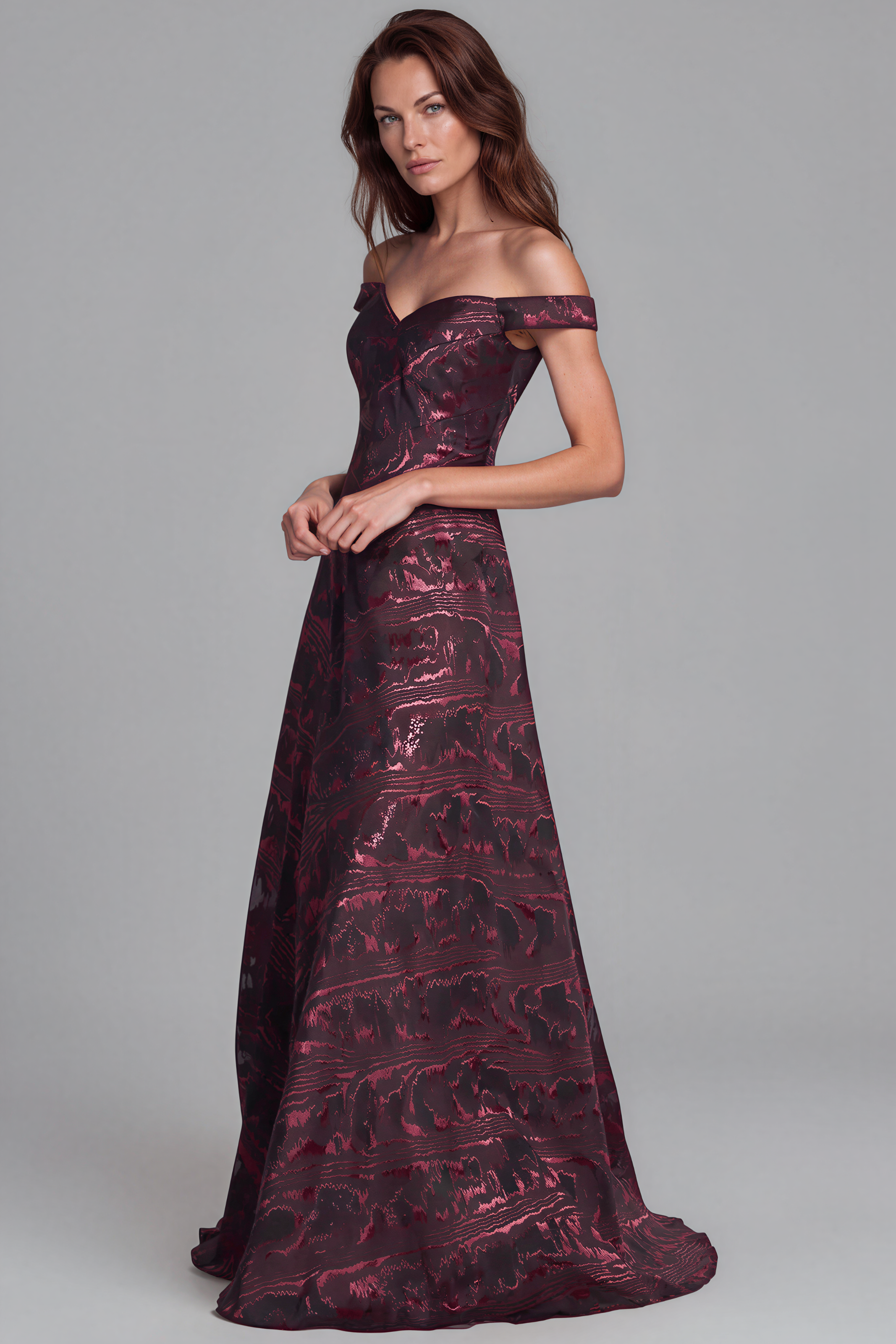 Fil Coupe Off The Shoulder Gown Gown Rene Ruiz Collection