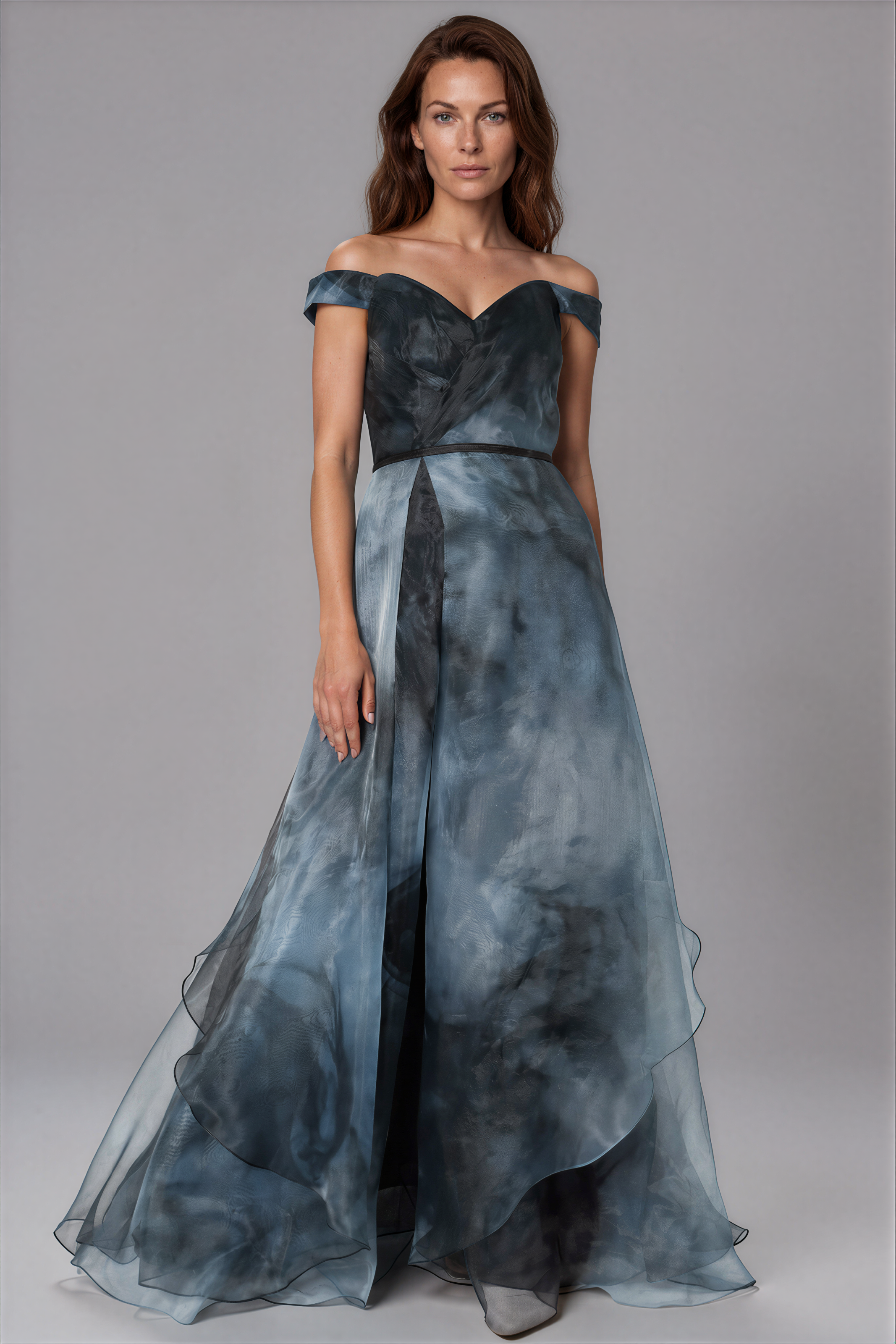 Off The Shoulder Organza A-line Gown Gown Rene Ruiz Collection