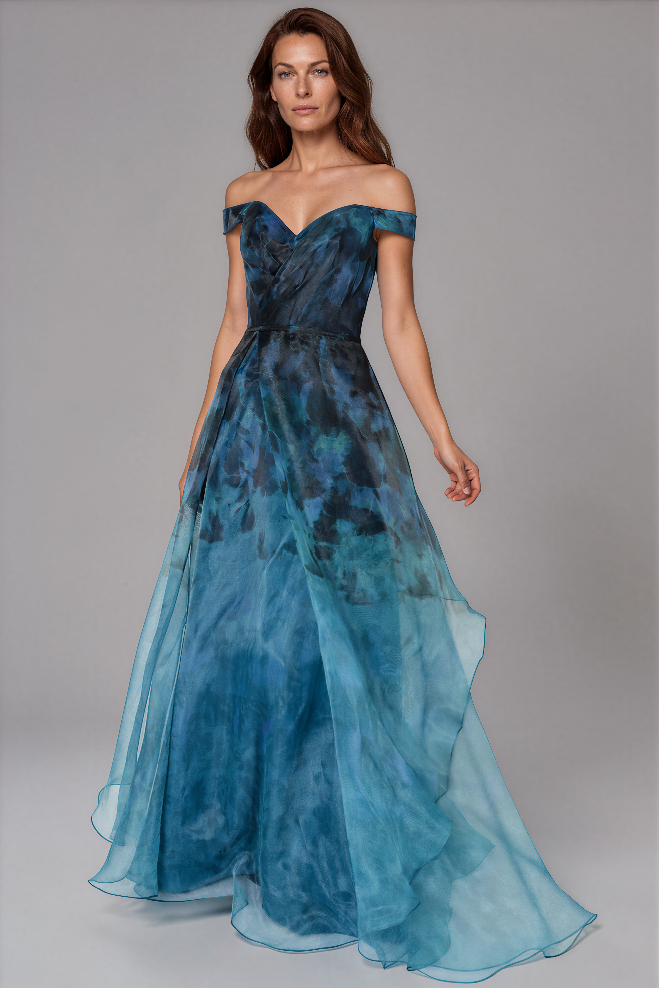 Off The Shoulder Organza A-line Gown