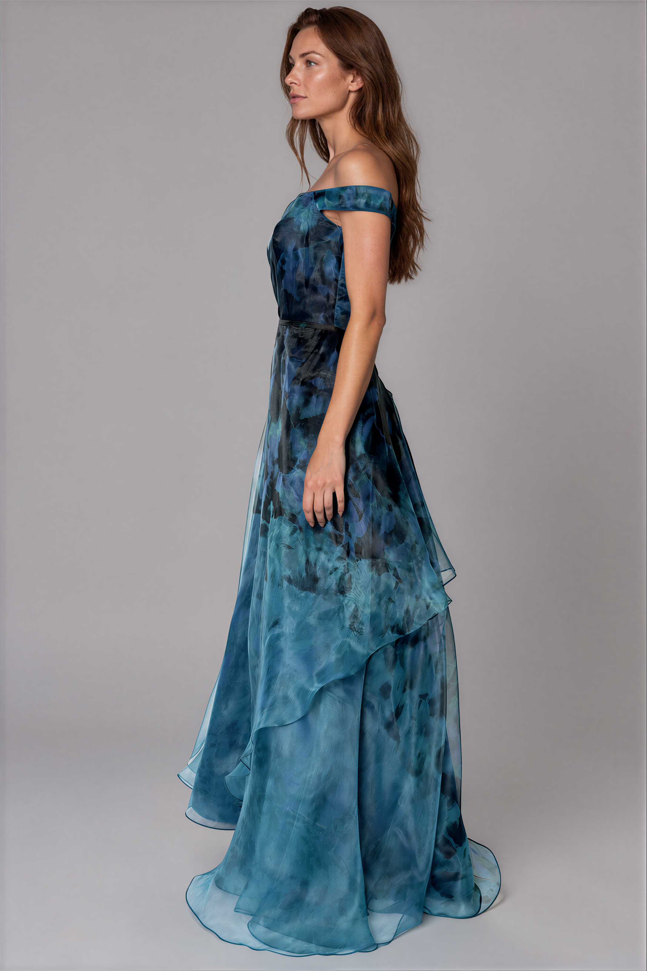 Off The Shoulder Organza A-line Gown Gown Rene Ruiz Collection