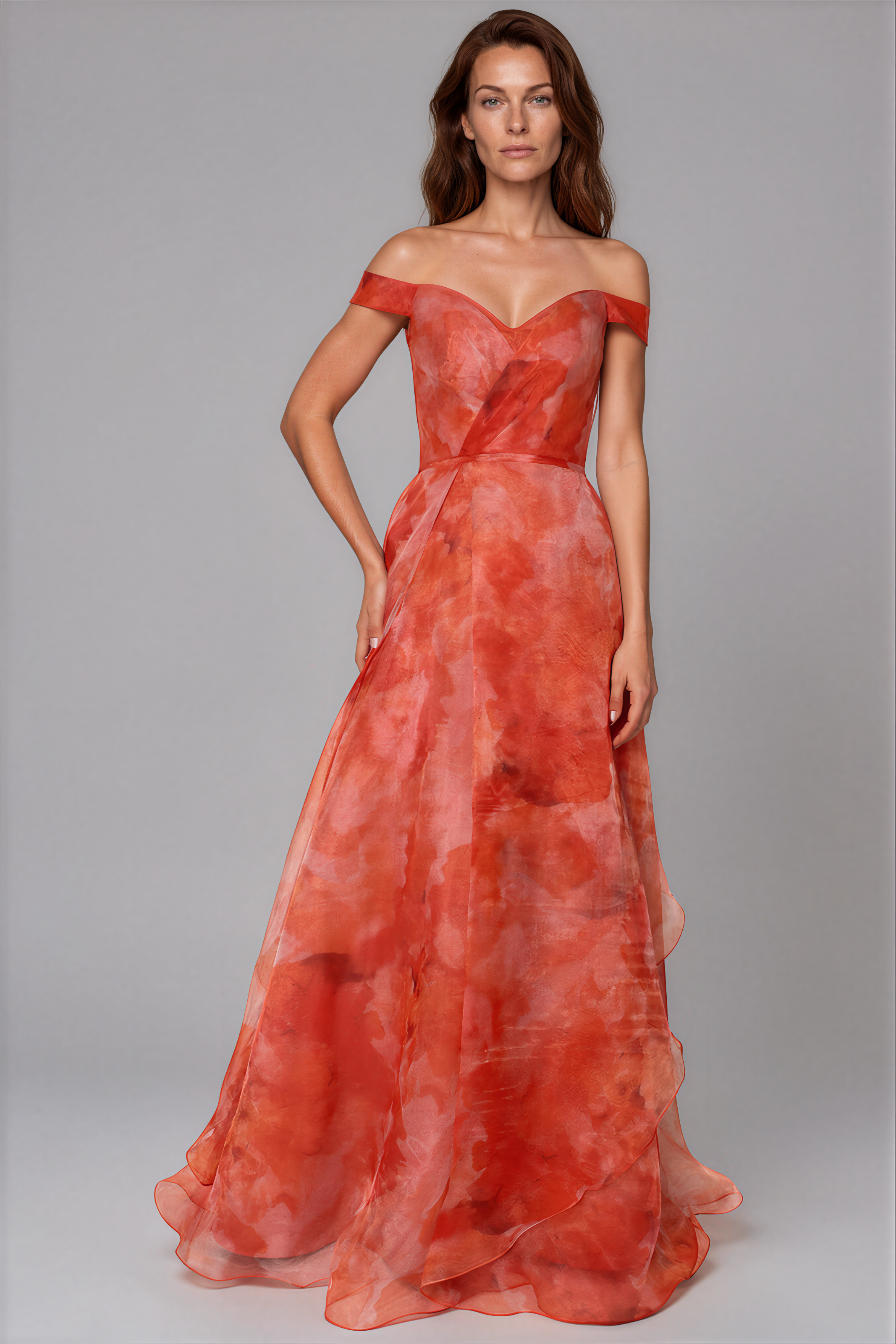 Off The Shoulder Organza A-line Gown