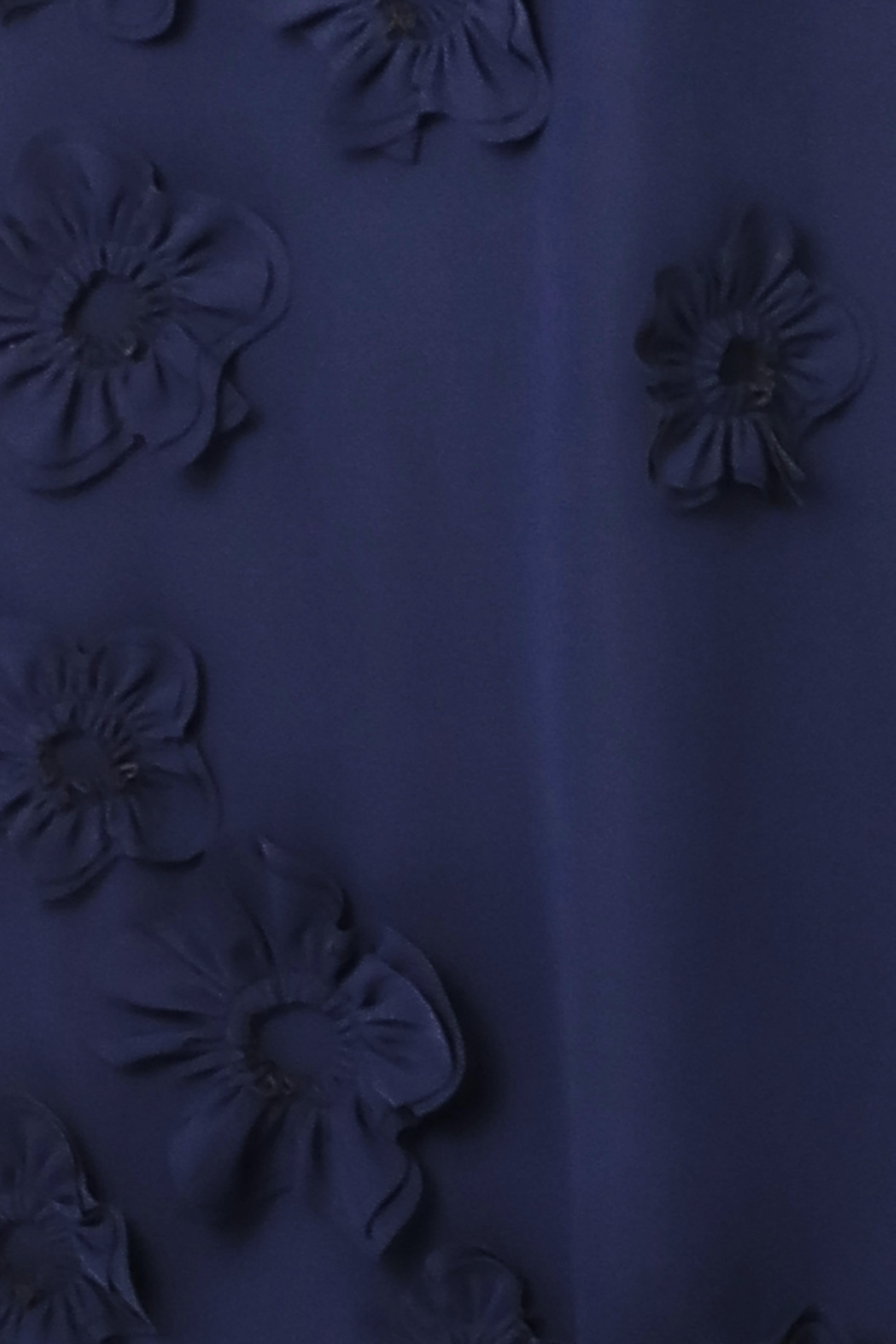3D Floral Appliqué Crepe Gown