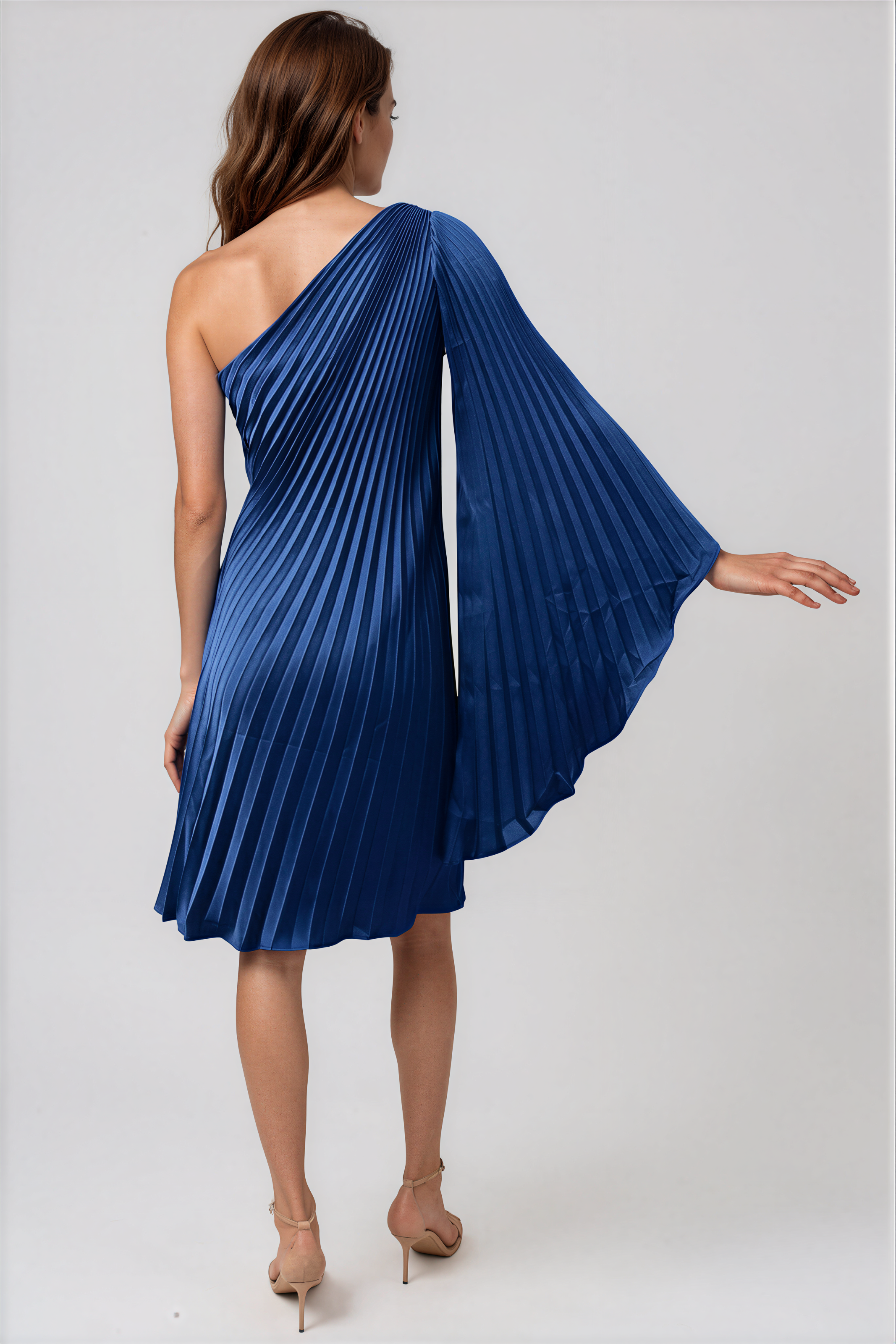 One Shoulder Pleated Cocktail Cocktail Rene Ruiz Collection