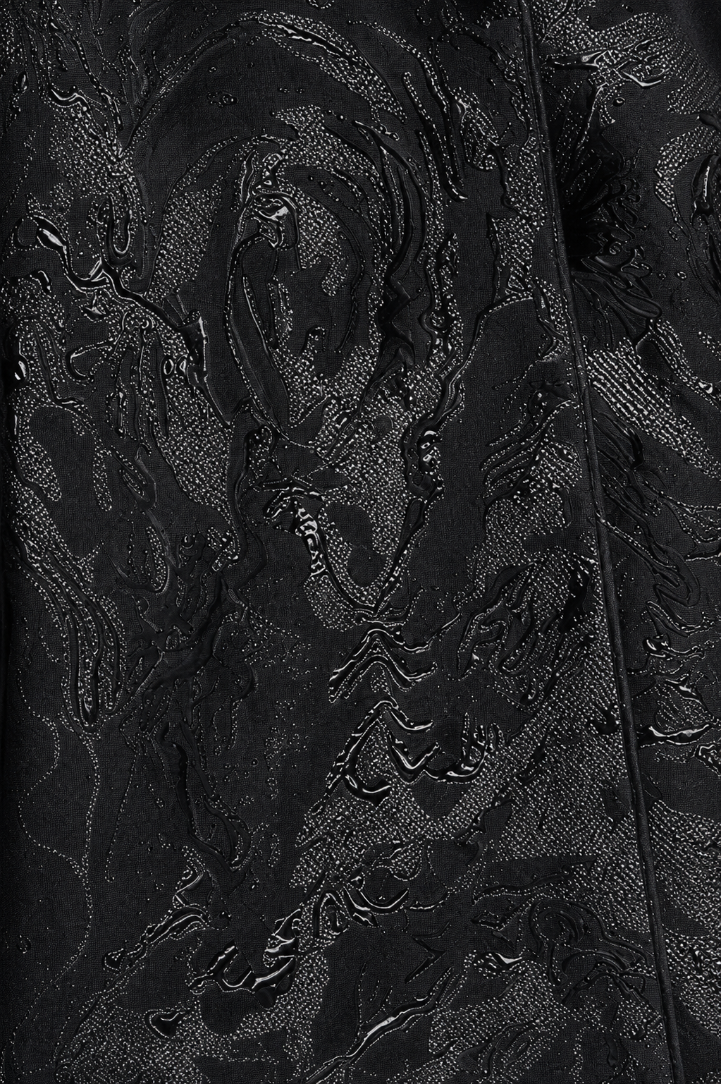Strapless Scalloped Brocade Cocktail Midi Cocktail Rene Ruiz Collection