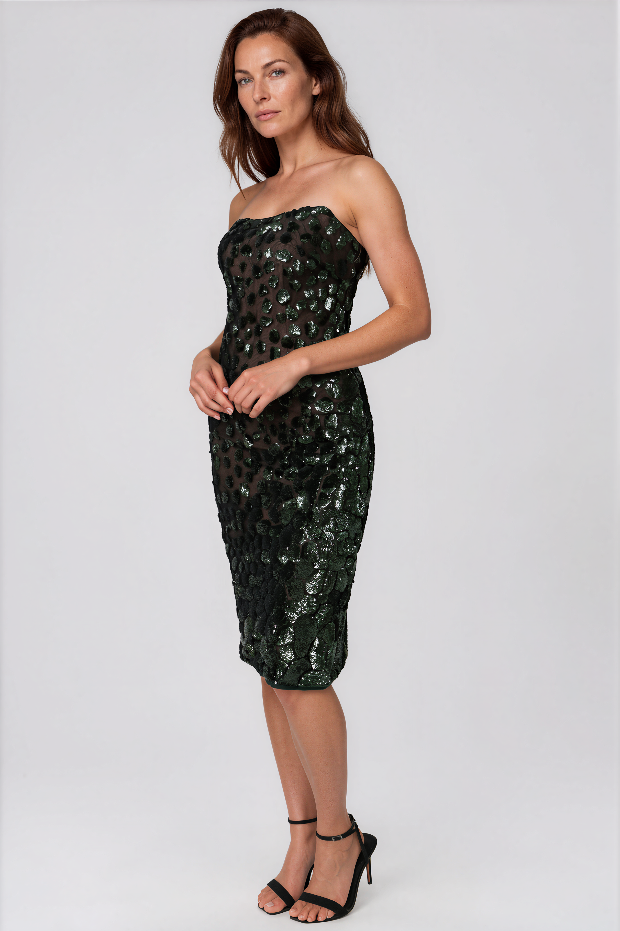 Strapless Sequin Sheath Cocktail Cocktail Rene Ruiz Collection