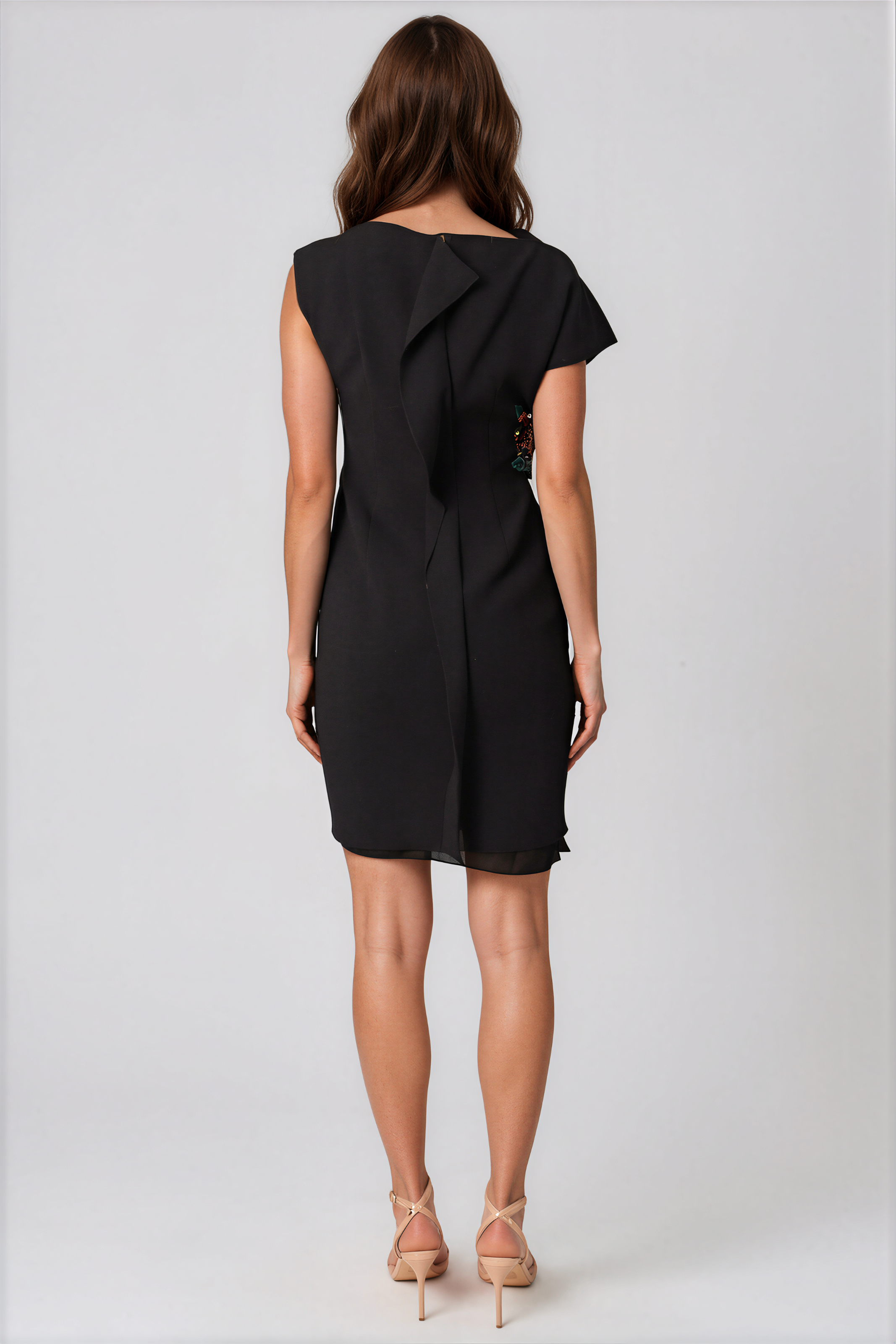 Floral Embroidered Stretch Crepe Cocktail Cocktail Rene Ruiz Collection
