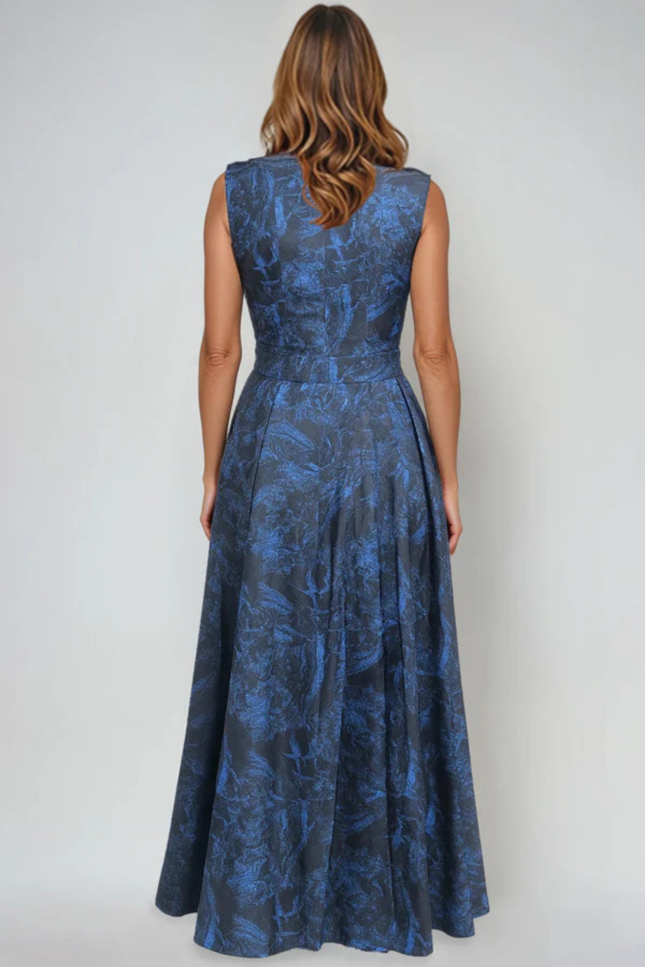 Sleeveless Wrap-Front A-Line Shirt Gown - 18 / Navy Sleeveless Wrap-Front A-Line Shirt Gown - 18 / Navy