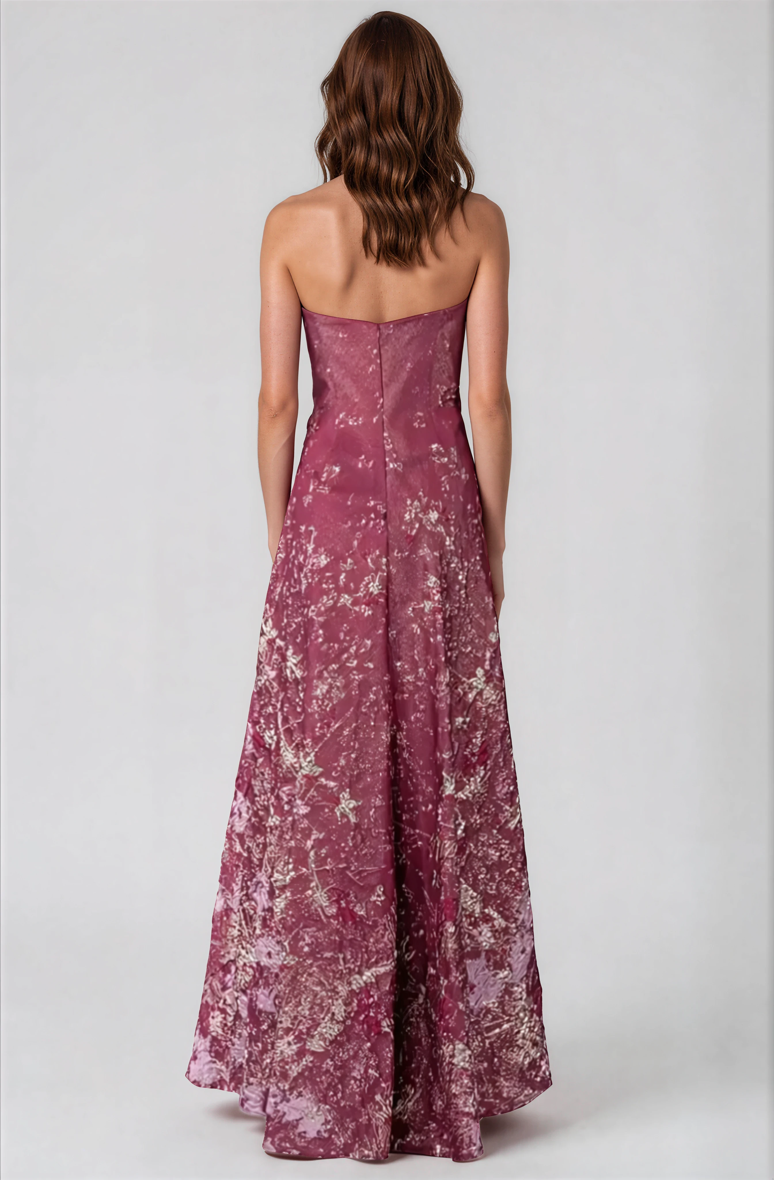 Strapless Brocade A-line Gown Gown Rene Ruiz Collection