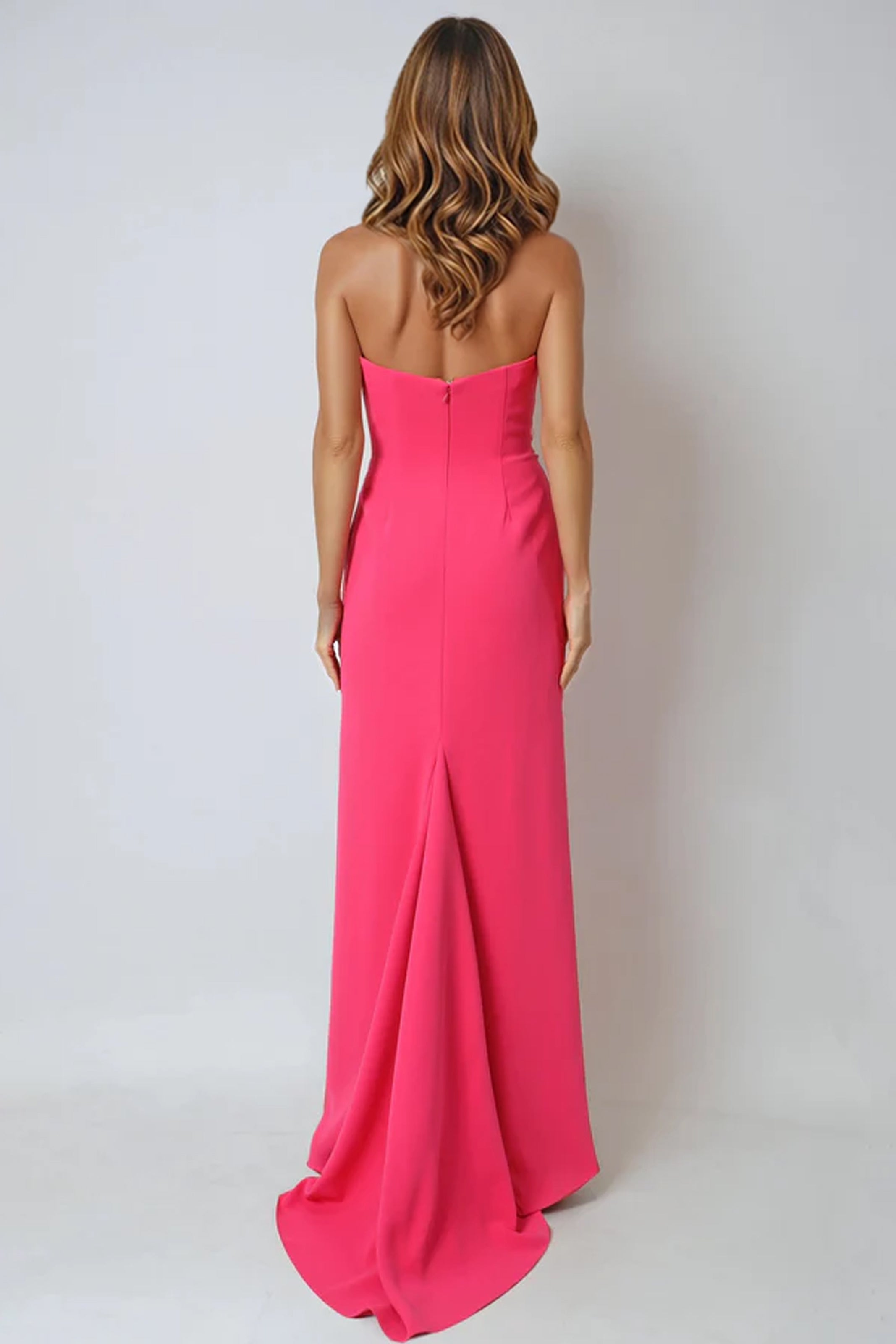 Strapless Floral Sequin Crepe Column Gown Gown Rene Ruiz Collection