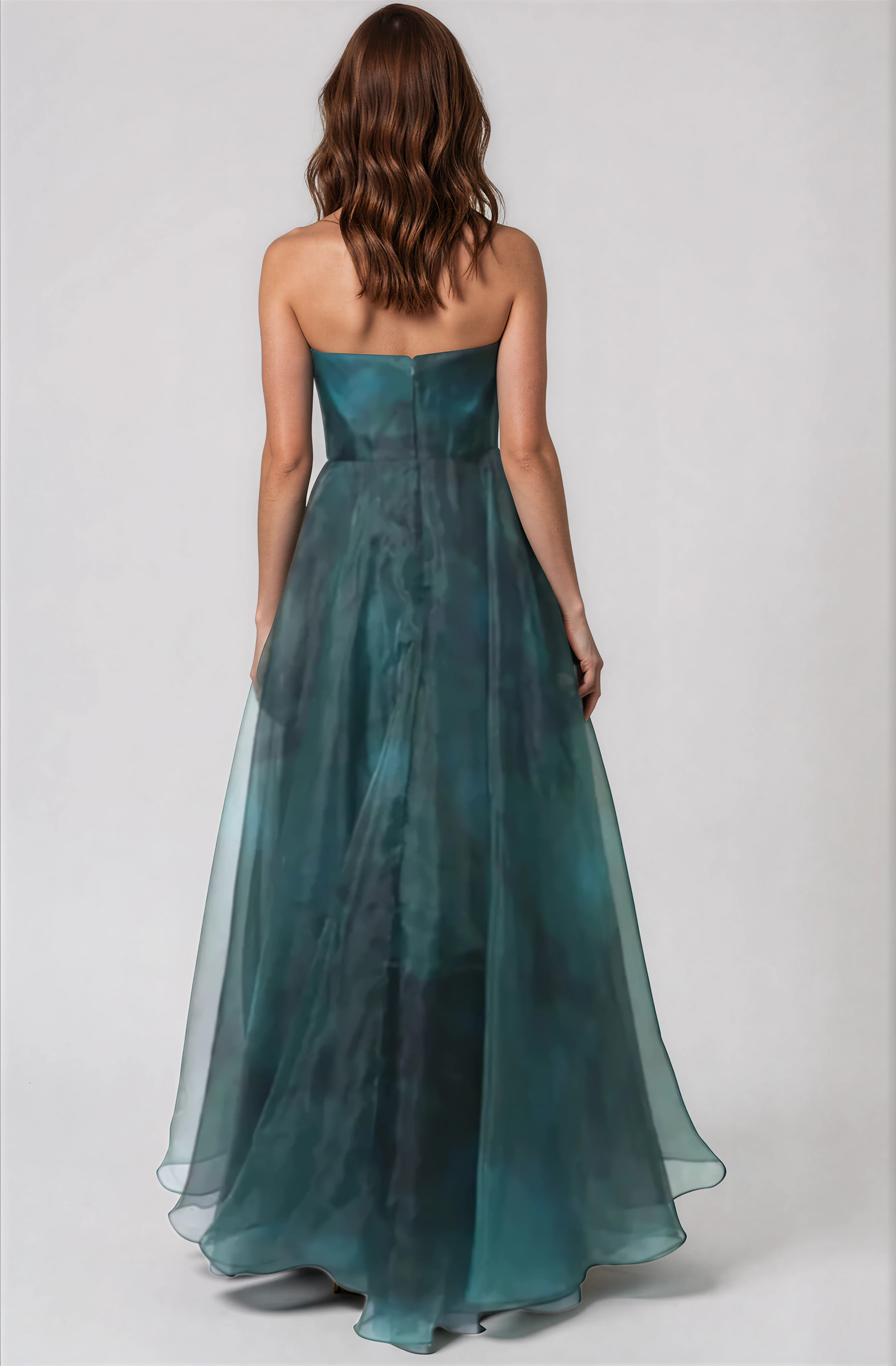Strapless Ruffled Organza A-Line Gown Gown Rene Ruiz Collection