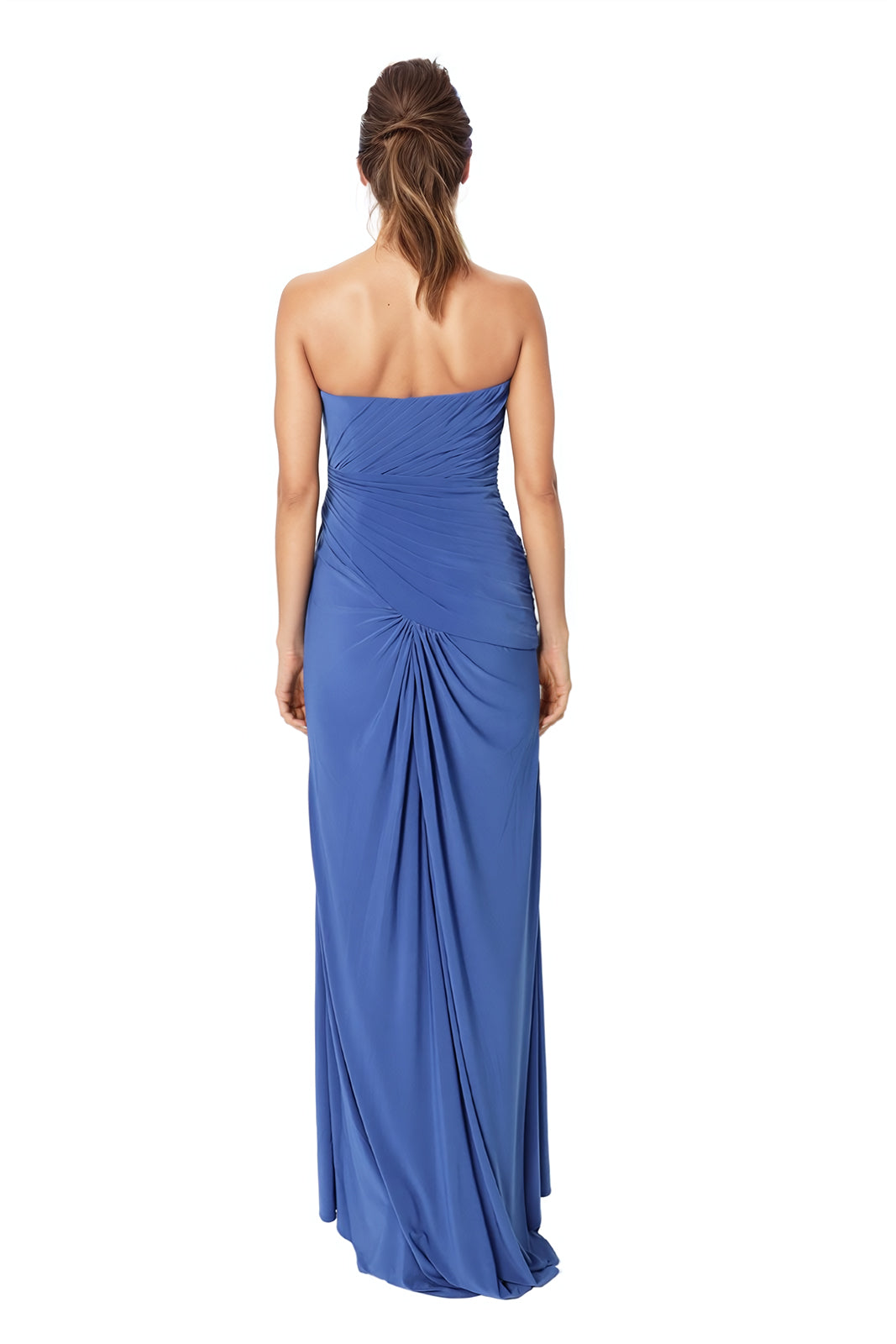 Strapless Pleated Wrap Around A-Line Dress  