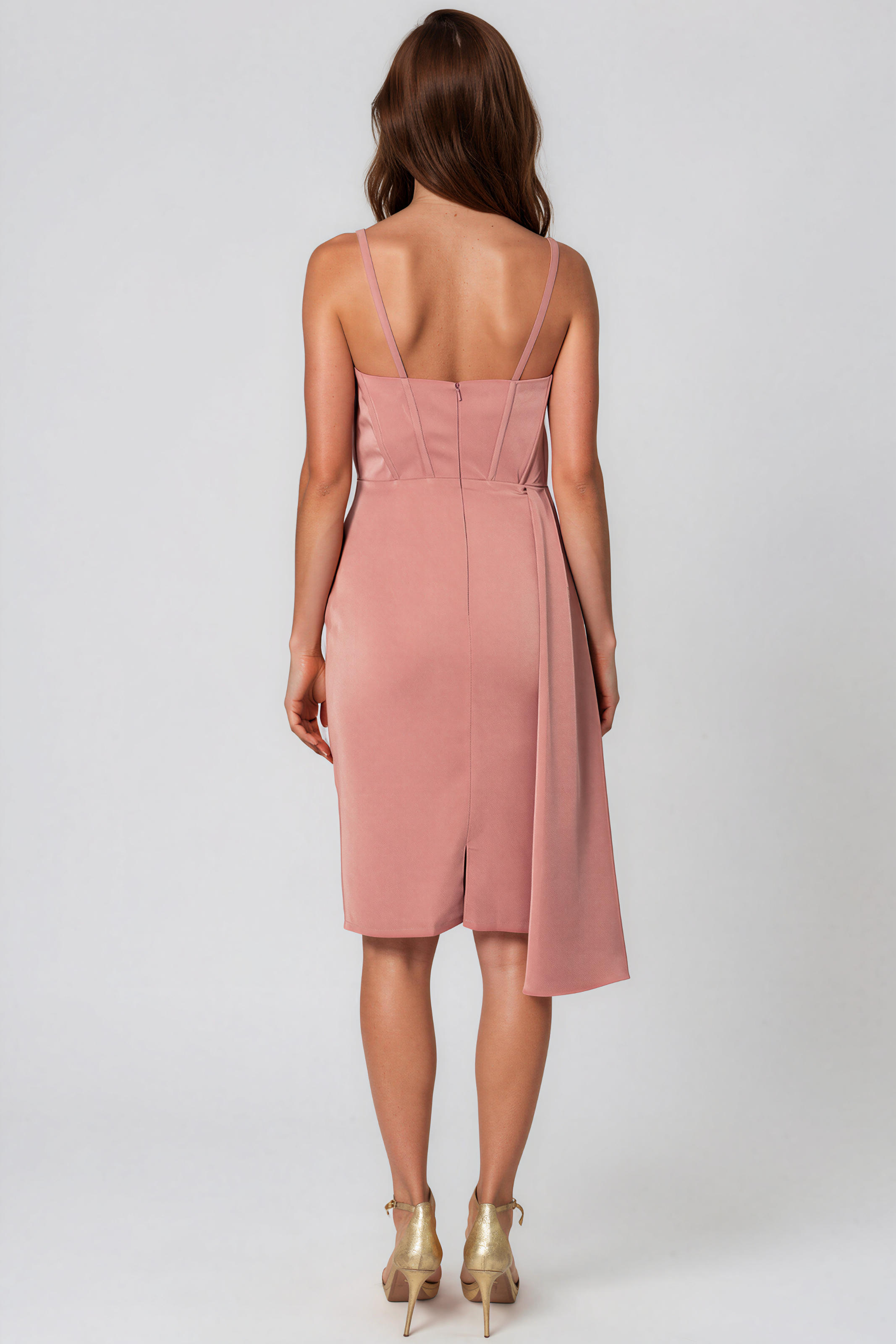 Spaghetti Strap Cowl Neck Ruched Cocktail Cocktail Rene Ruiz Collection