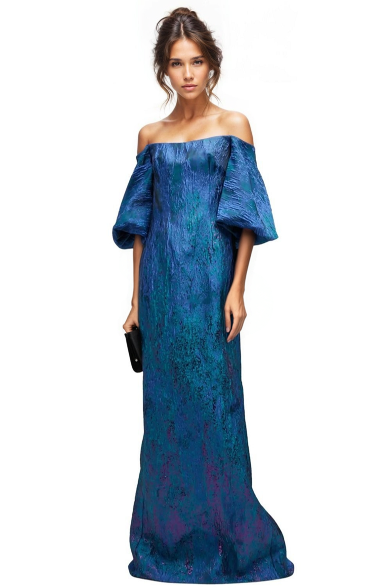 Off The Shoulder Puff Sleeve Gown