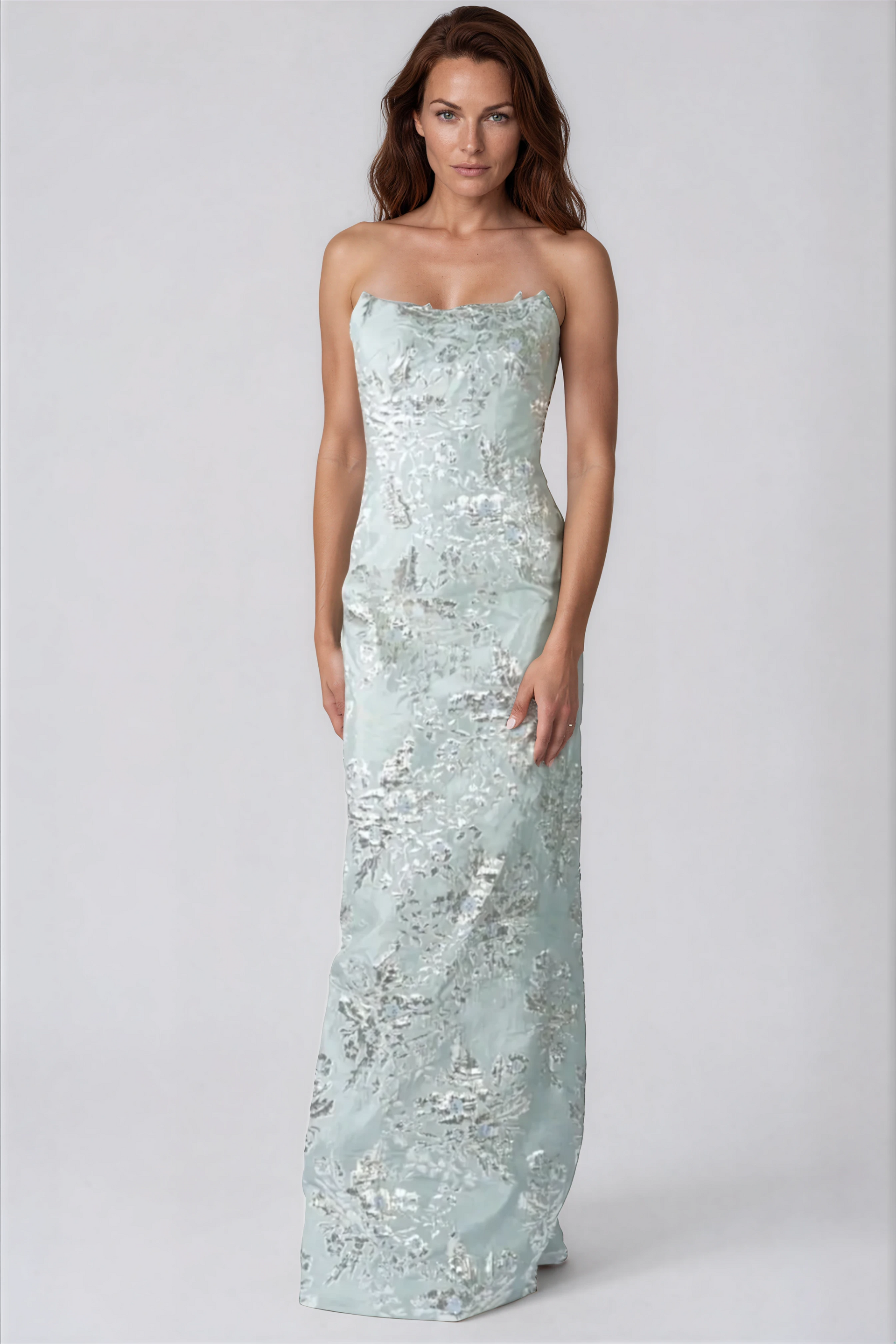 strapless brocade dress Strapless Brocade Gown