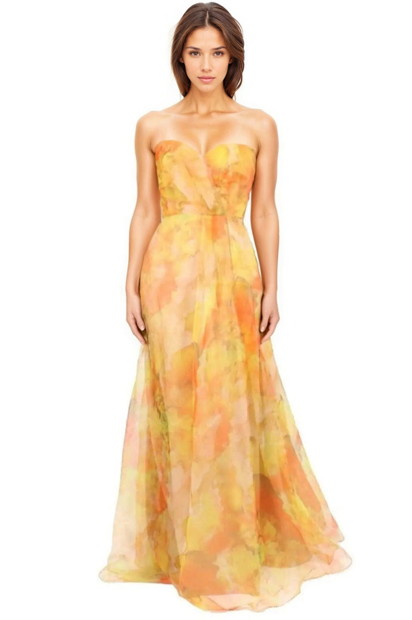 Strapless Organza Gown Yellow 